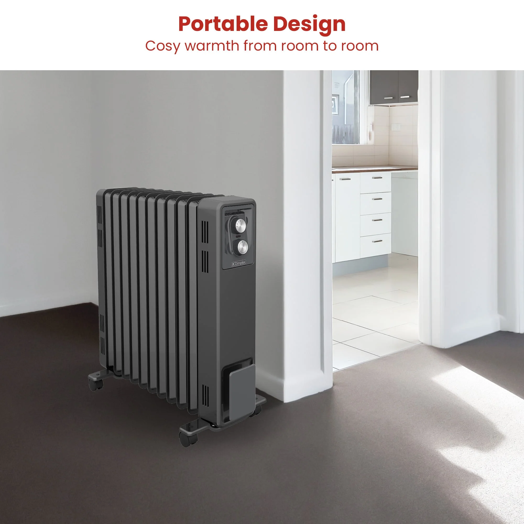 Dimplex Oil Free 2.4kW Column Heater with Thermostat (Black) - Image 5
