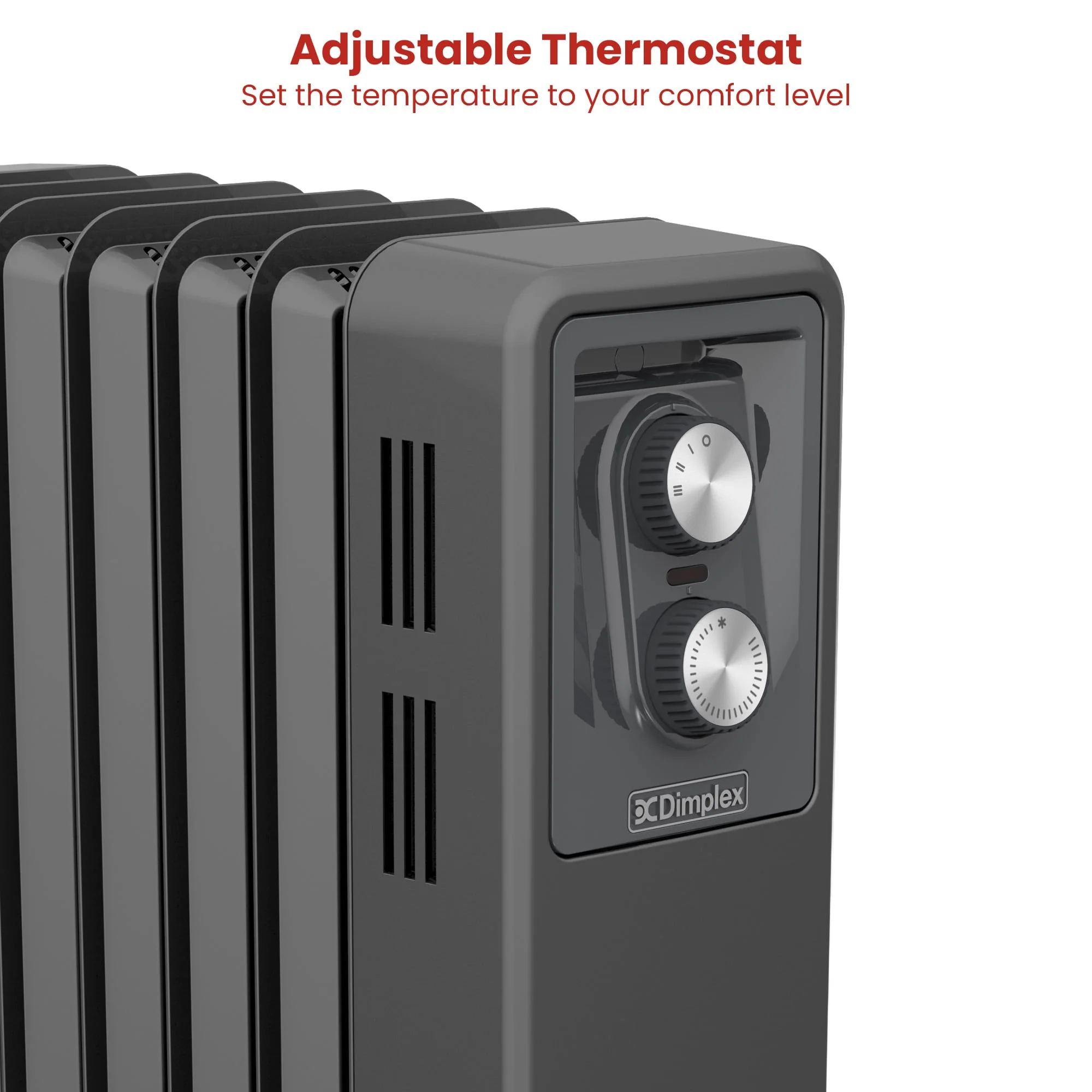 Dimplex Oil Free 2.4kW Column Heater with Thermostat (Black) - Image 6