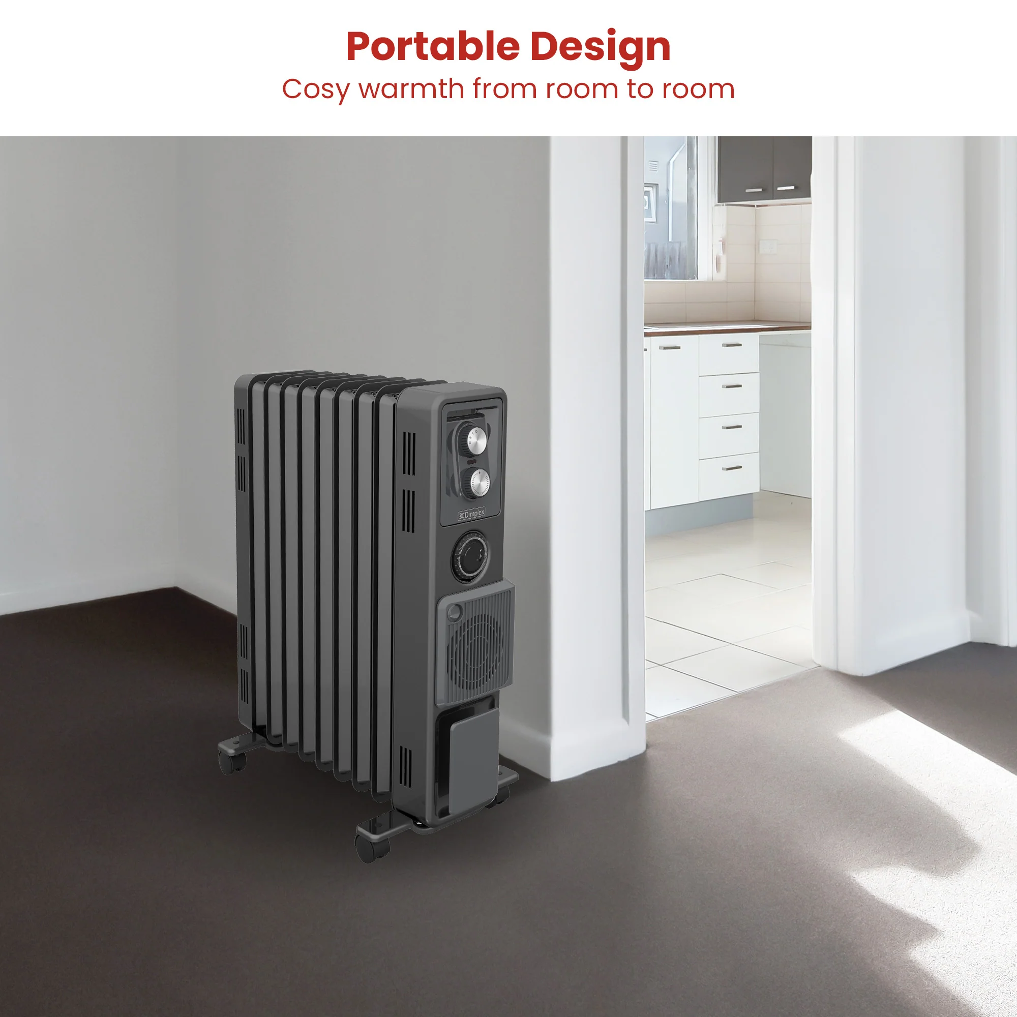 Dimplex Oil Free 2.4kW Column Heater with Turbo Fan and Timer (Black) - Image 4
