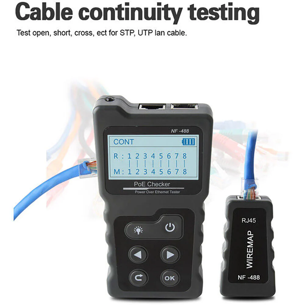 Doss NF488 3-in-1 PoE Power Tester Portable For LAN Network Cable Black - Image 4