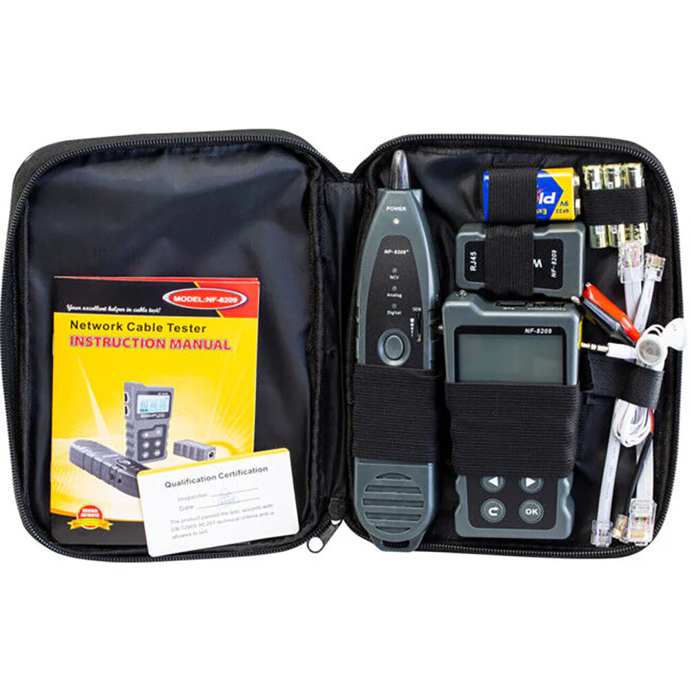 Doss NF8209 Multifunction Cable Tester For CAT5e/CAT6/STP/UTP/LAN Black - Image 3
