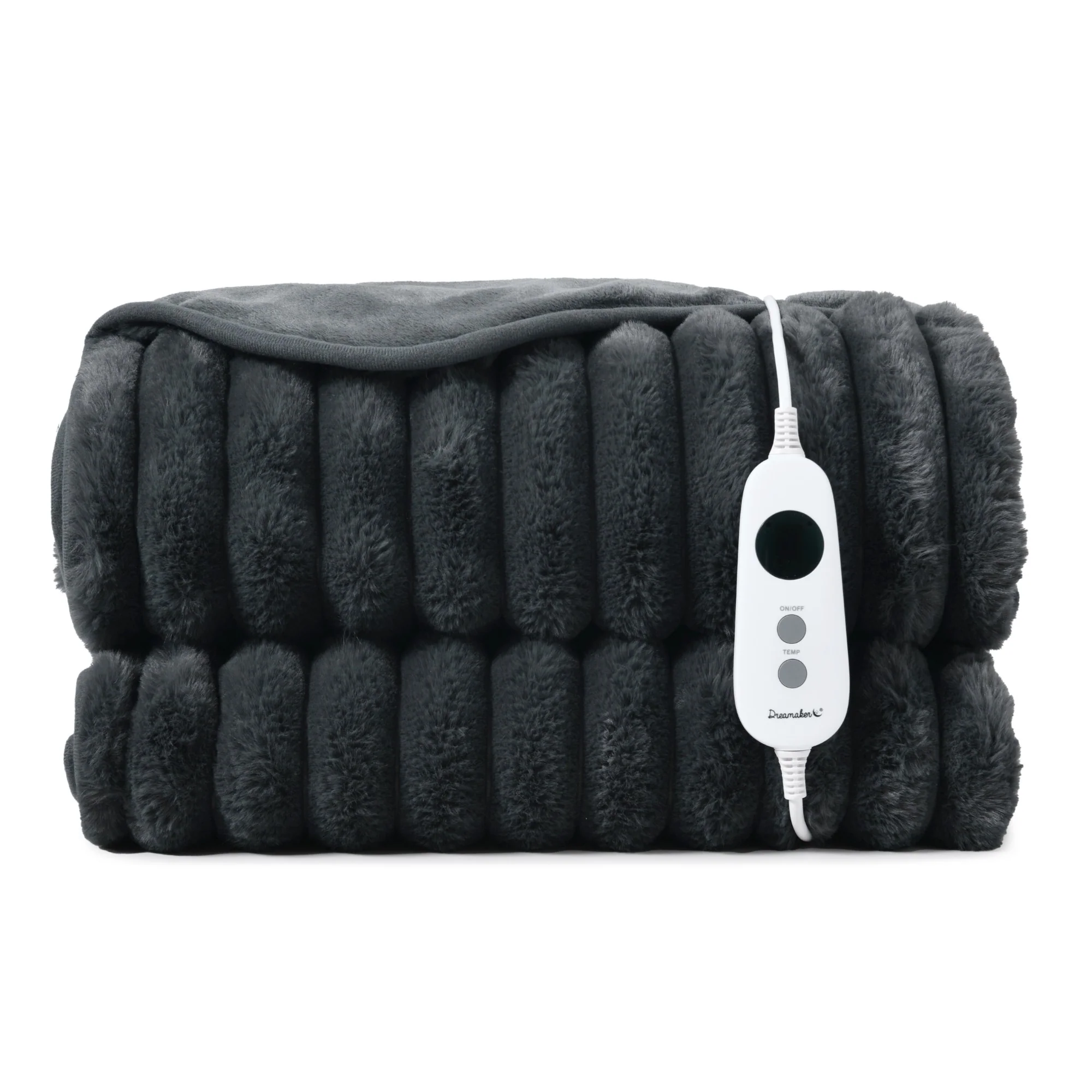 Dreamaker Cirra Chunky Embossed Fleece Heated Throw [180x200cm] (Charcoal)