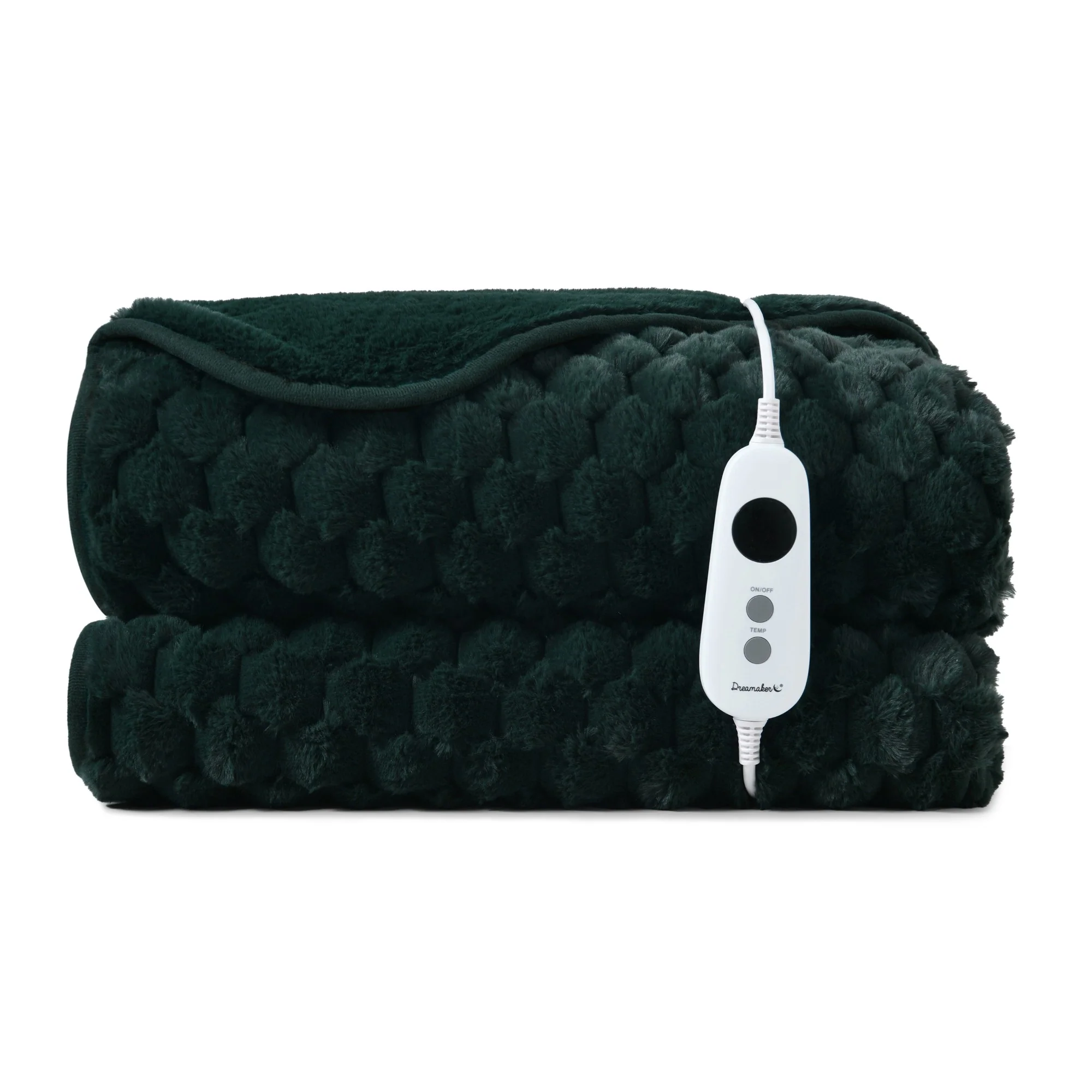 Dreamaker Emmett Textured Faux Fur Heated Throw [180x200cm] (Deep Teal)