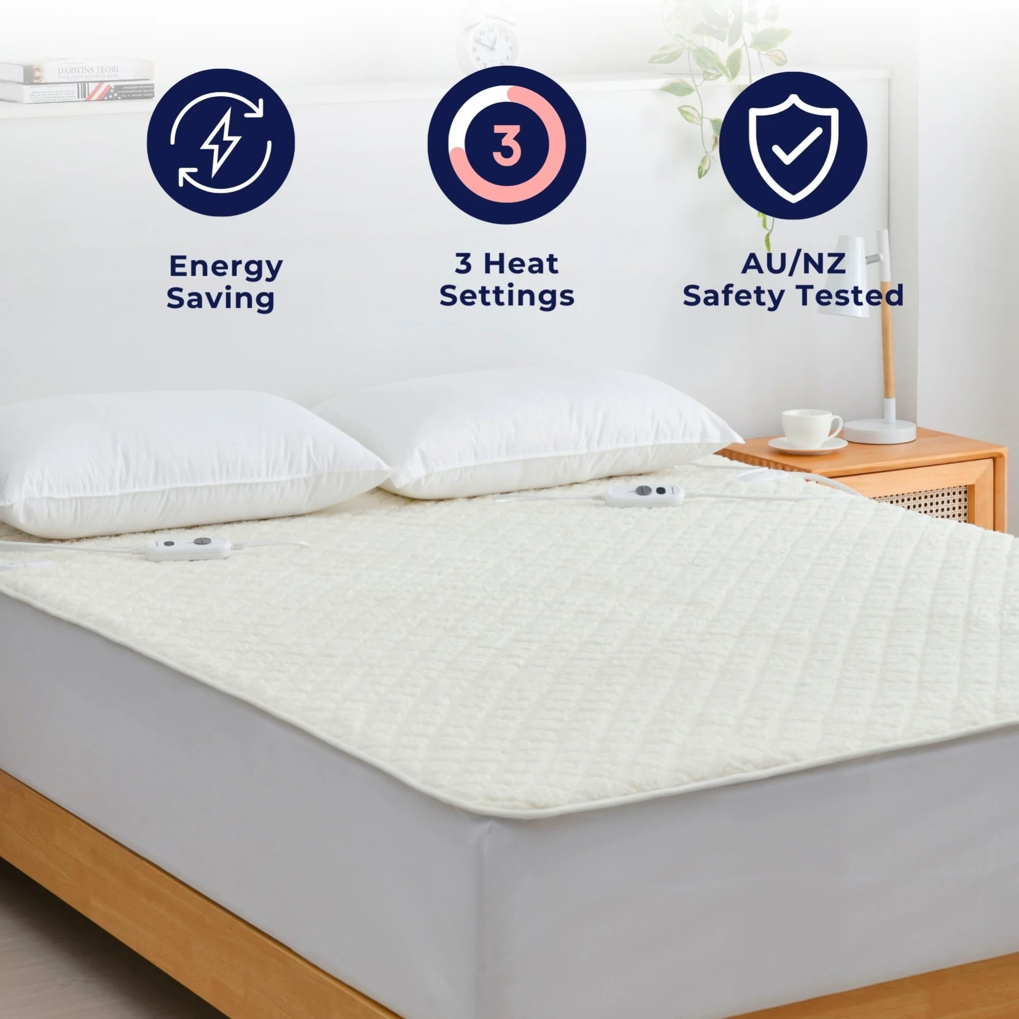 Dreamaker Pinsonic Quilted Sherpa Fleece Electric Blanket [Double] - Image 3