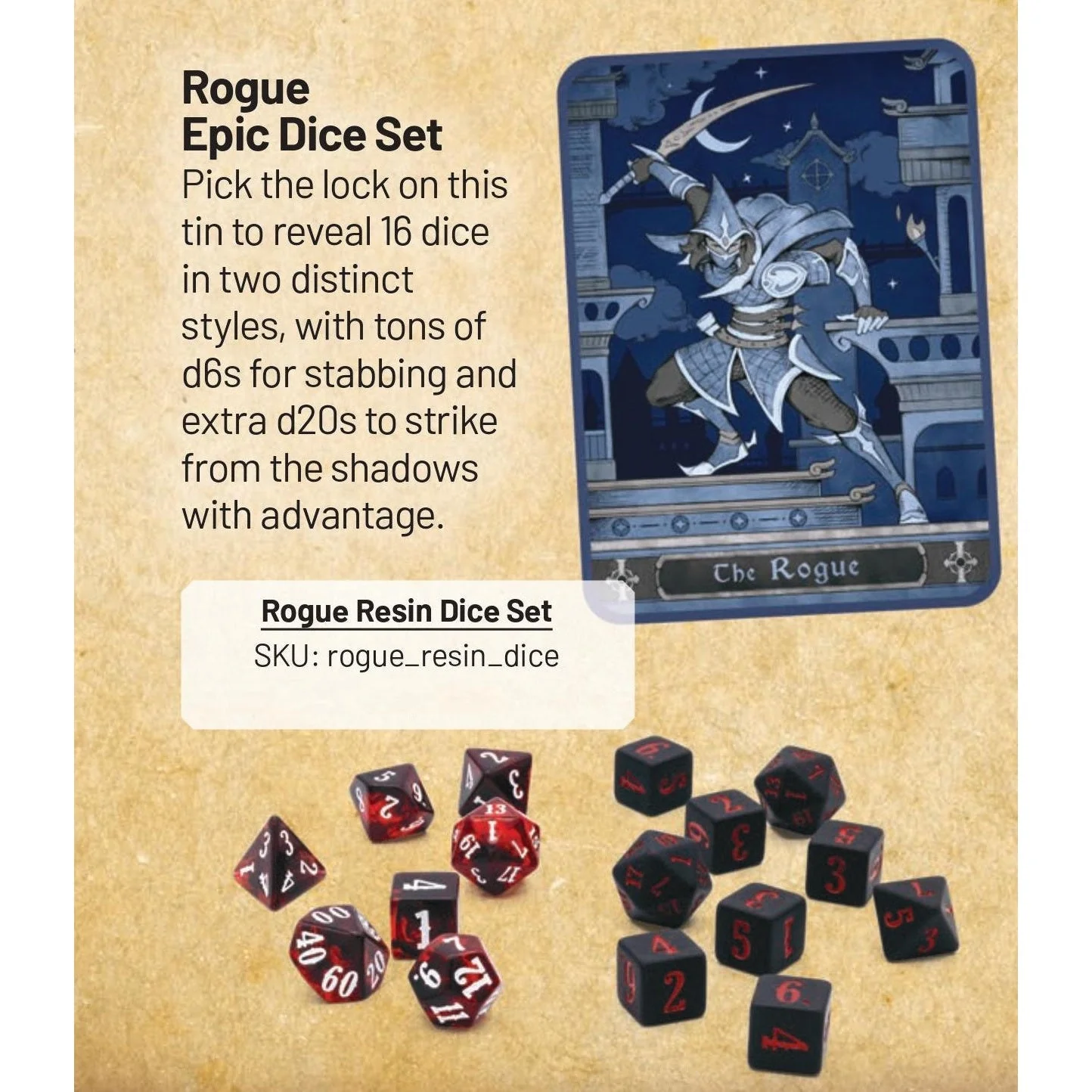 Dungeons & Dragons Beadle & Grimm's EPIC Dice Set & Rolling Tray Rogue