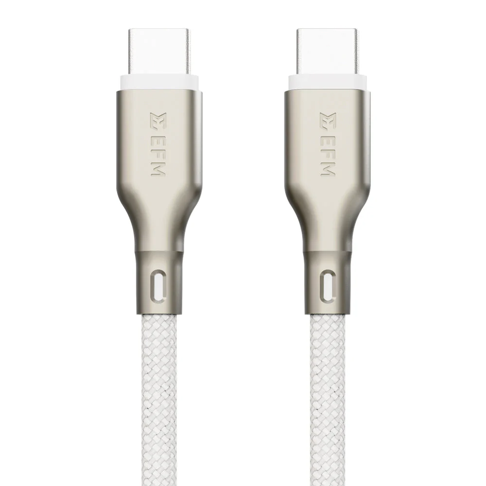 EFM 140W Pro Power and Data USB-C Cable with 2M Braided Cable (White) - Image 5