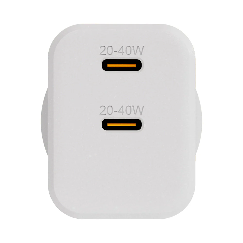 EFM ECO 40W Dual Port Wall Charger with GaN, Power Delivery and PPS (White) - Image 3