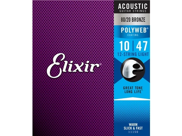 Elixir #11150 Acoustic Guitar Polyweb 12-String 80/20 Bronze 10-47 Light Gauge - Image 2