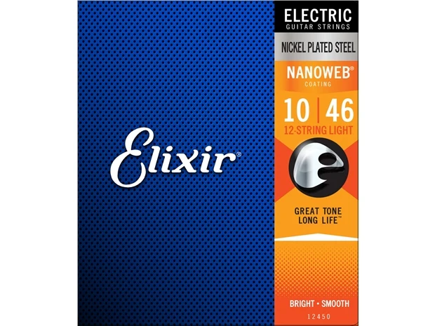 Elixir #12450 Electric 12 Strings Nano Nickel Plated Steel 10-46 Light