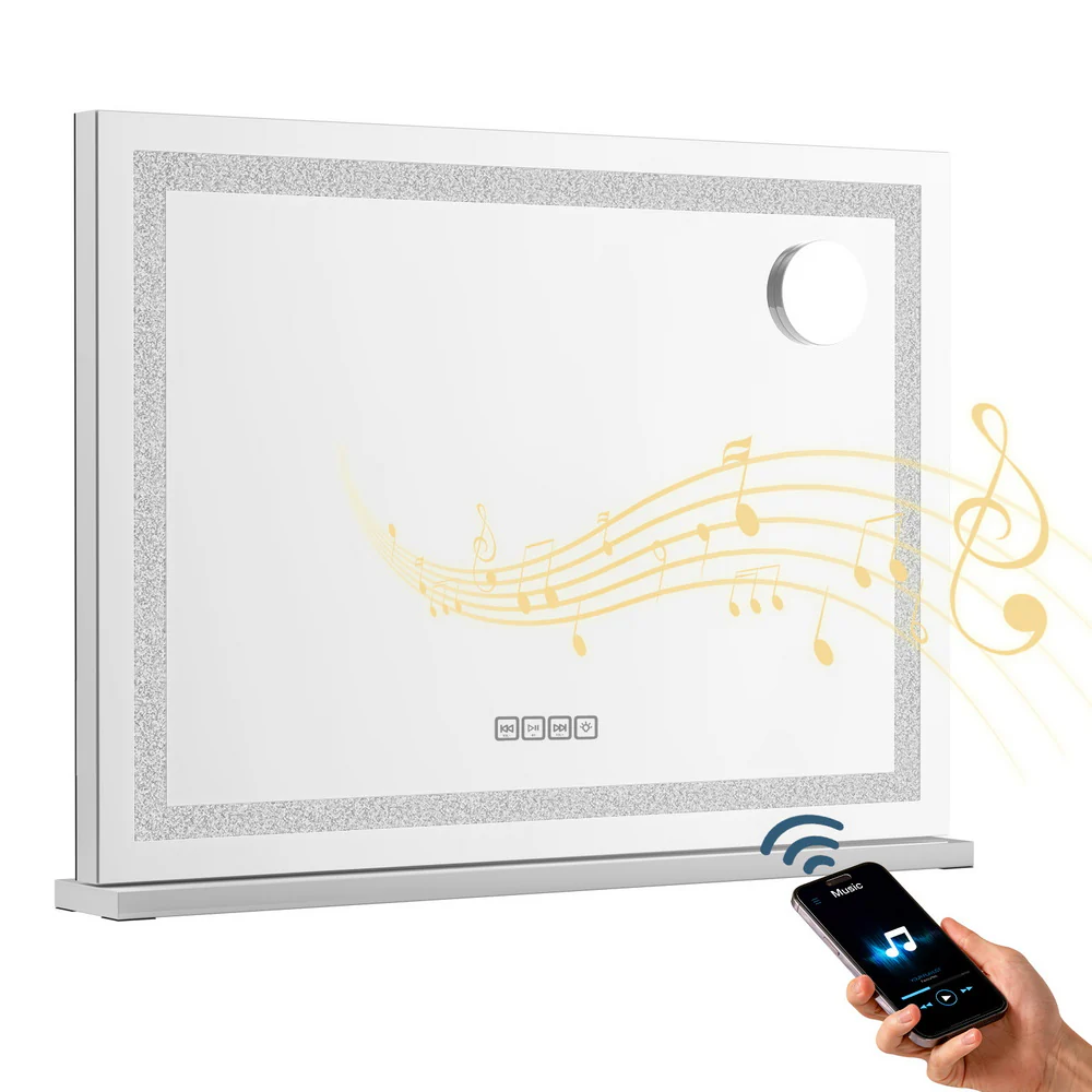 Embellir Bluetooth Makeup Mirror 58x46cm Hollywood Vanity with LED Light Crystal
