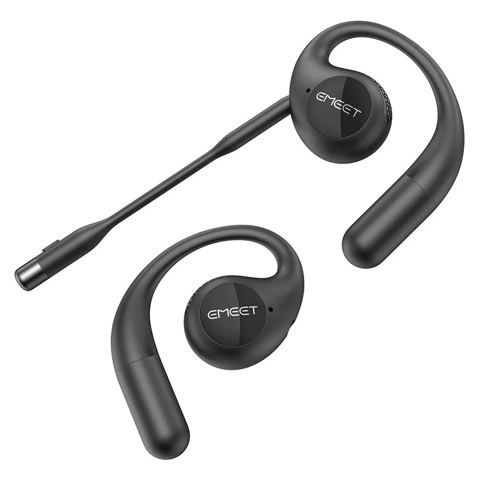EMeet AirFlow Wireless Open-Ear Bluetooth Wireless Earbuds Rechargeable Black - Image 2