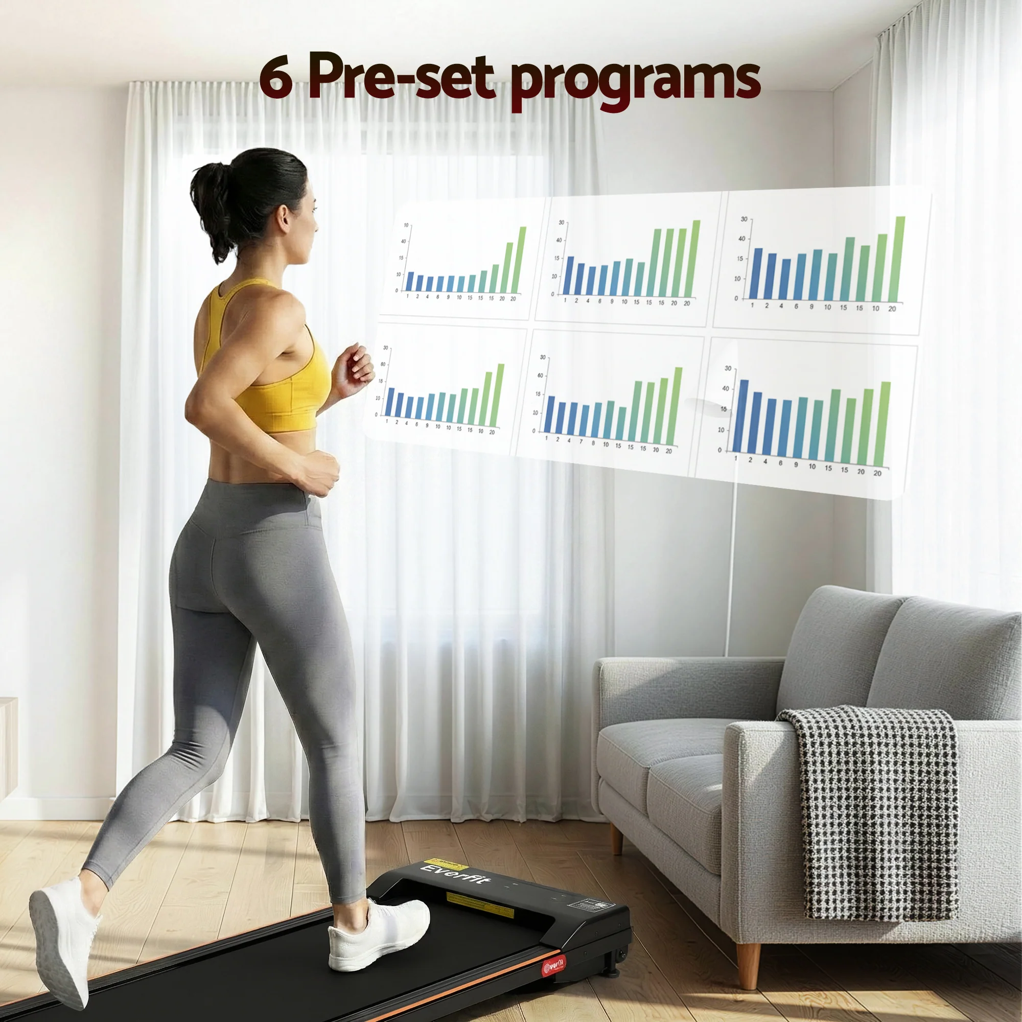 Everfit 3 in 1 Walking Pad Treadmill 12% Incline Under Desk Treadmills for Home Gym With 38cm Wide Belt - Image 6
