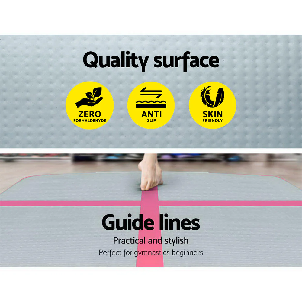 Everfit 3M Air Track Gymnastics Tumbling Exercise Yoga Mat Inflatable (Pink) - Image 6