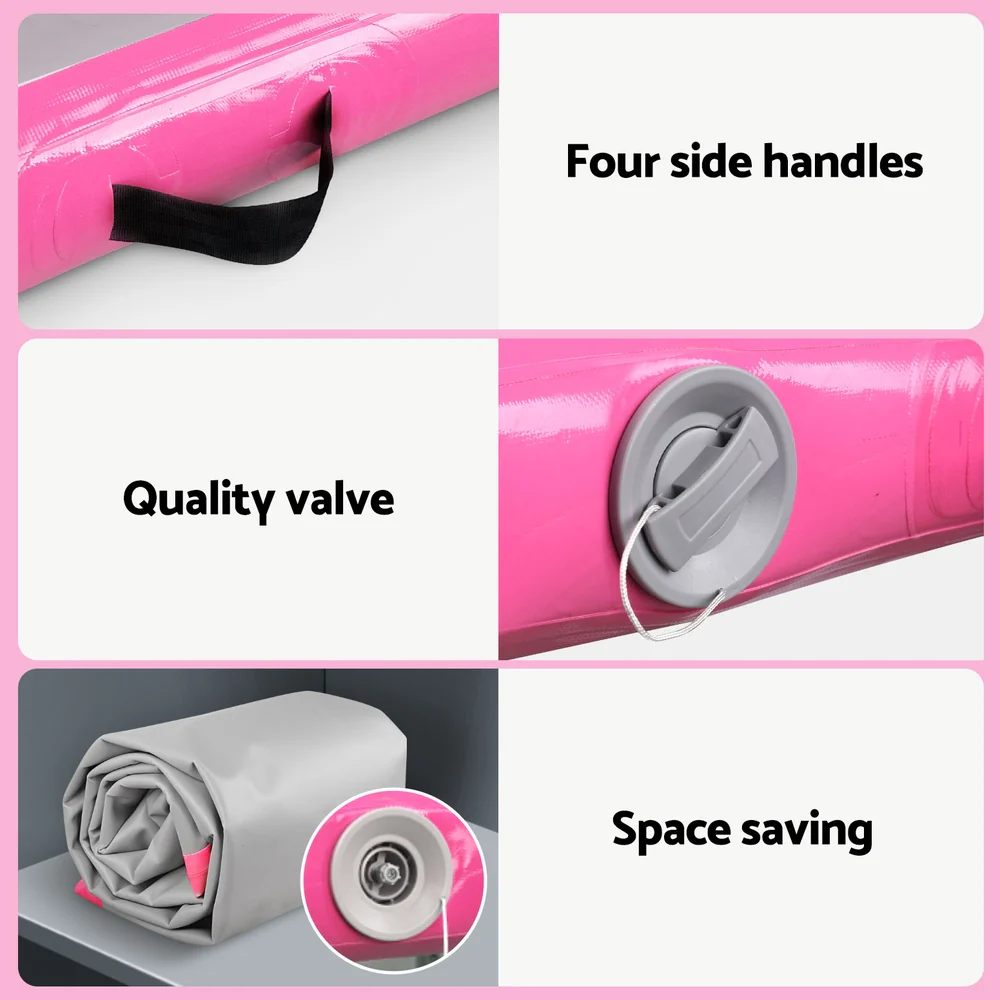 Everfit 4M Air Track Gymnastics Tumbling Exercise Cheerleading Mat Inflatable Pink - Image 6