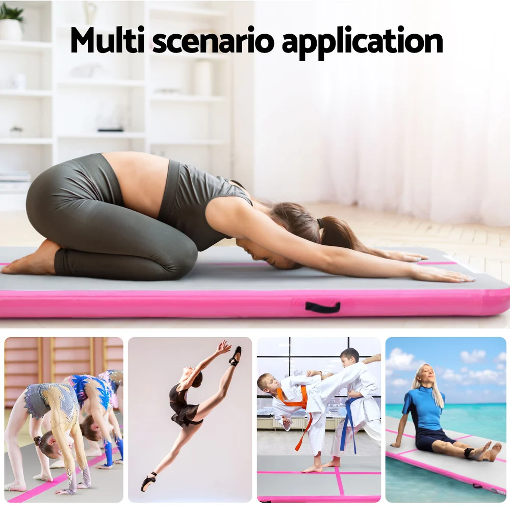 Everfit 4M Air Track Gymnastics Tumbling Exercise Cheerleading Mat Inflatable Pink - Image 7