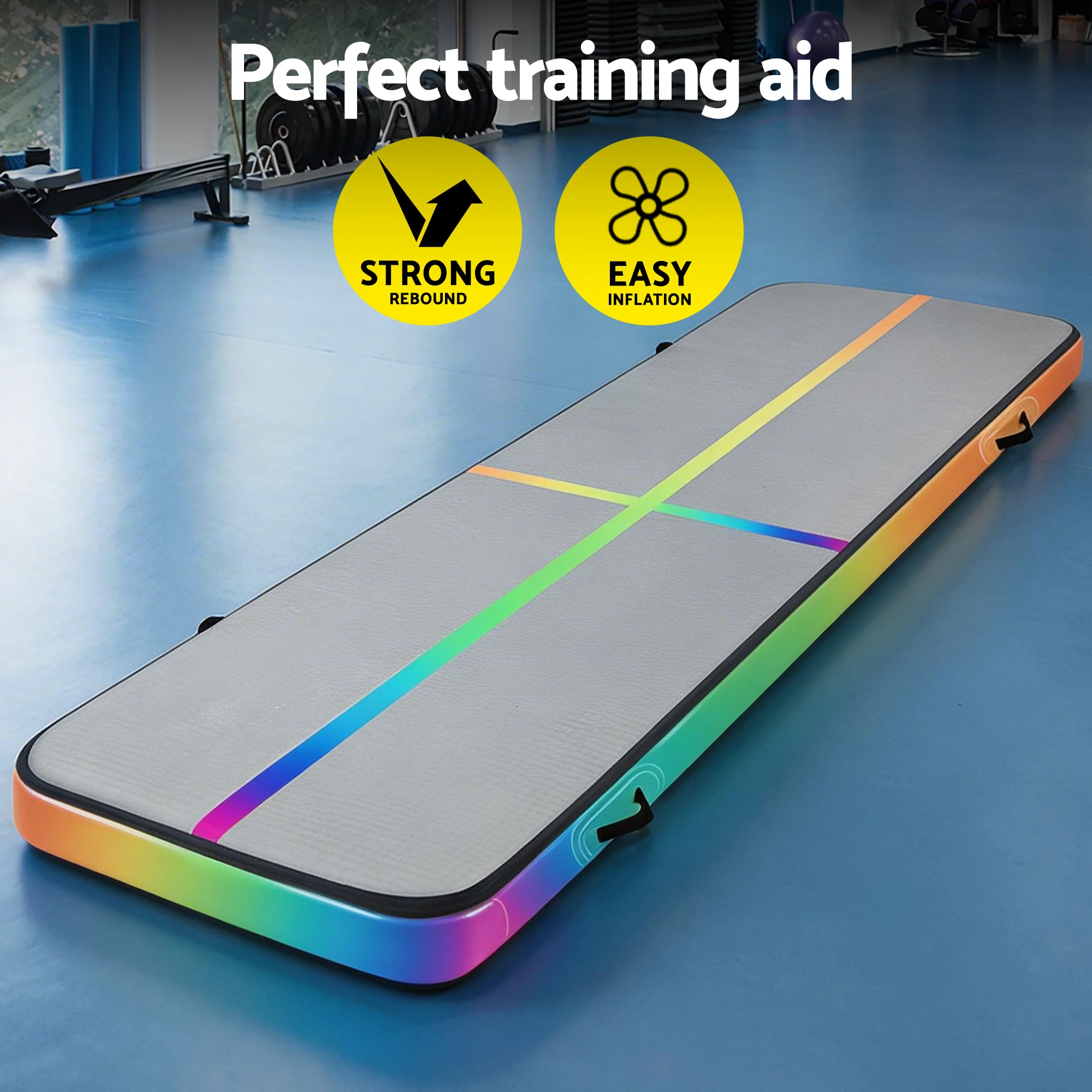 Everfit 4M Air Track Gymnastics Tumbling Exercise Mat with Pump Inflatable (Colored) - Image 5