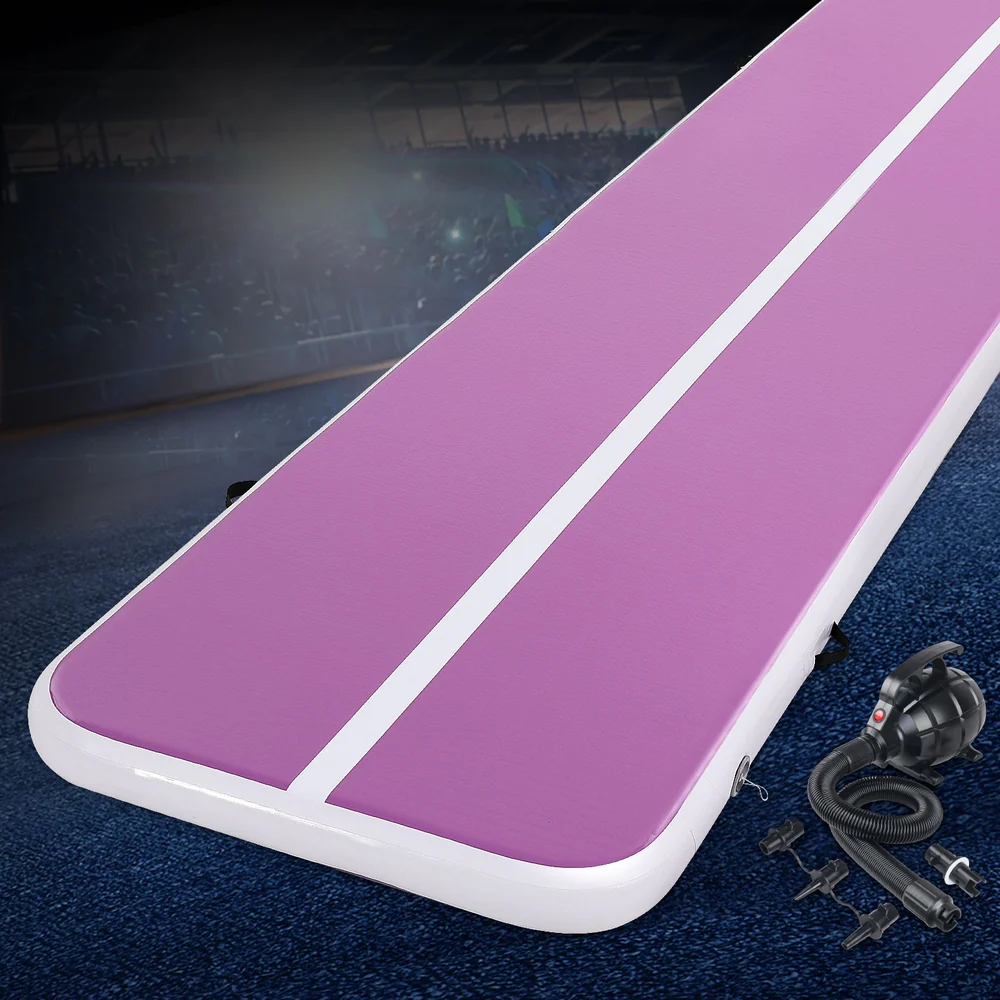 Everfit 4M Air Track Gymnastics Tumbling Exercise Yoga Mat W/ Pump Inflatable Purple - Image 2