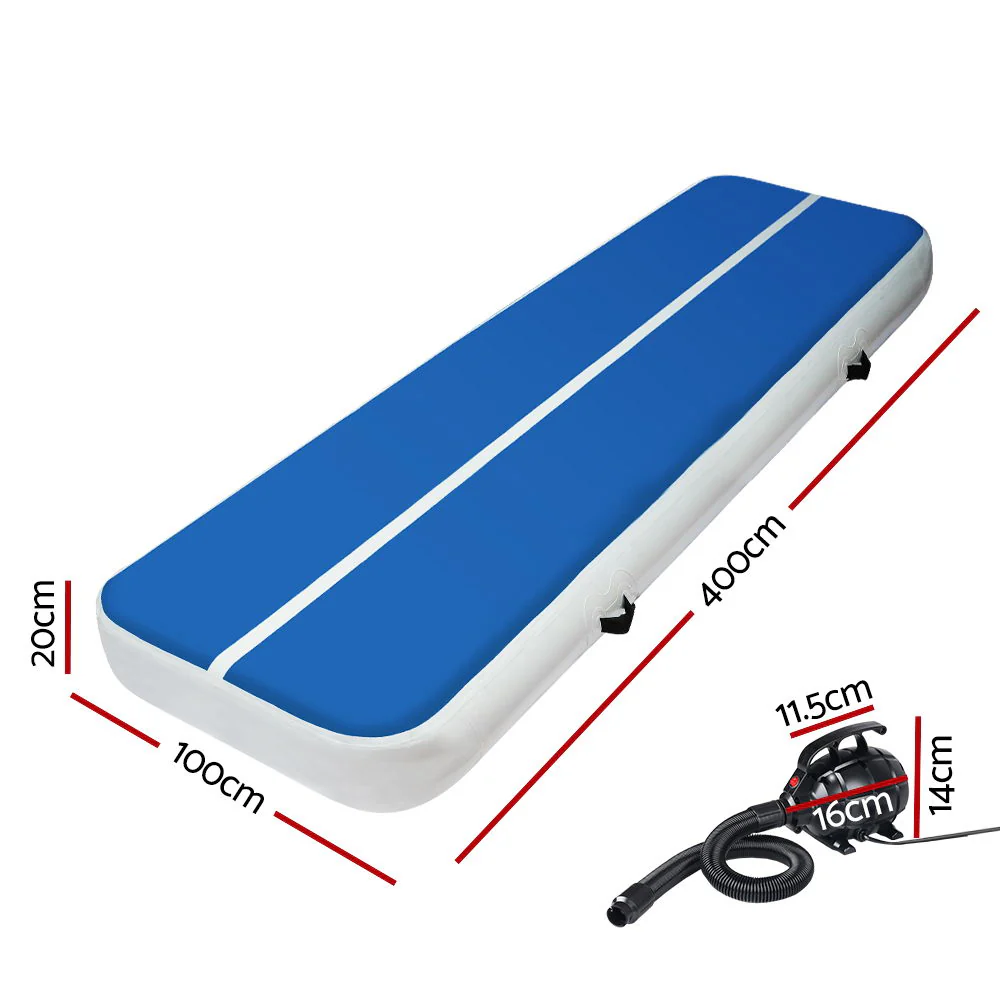 Everfit 4M Air Track Gymnastics Tumbling Exercise Yoga Mat with Pump Inflatable - Image 3