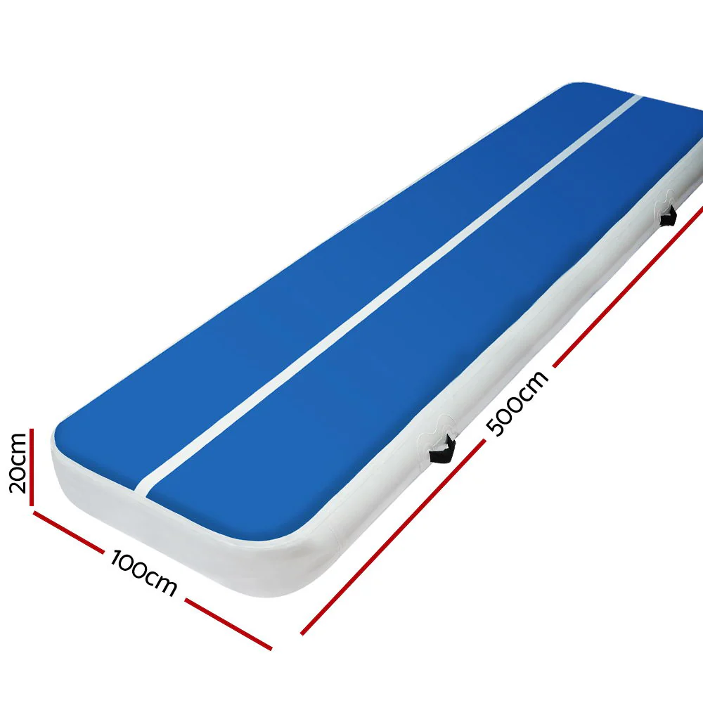 Everfit 5M Air Track Gymnastics Tumbling Exercise Cheerleading Mat Inflatable (Blue) - Image 3