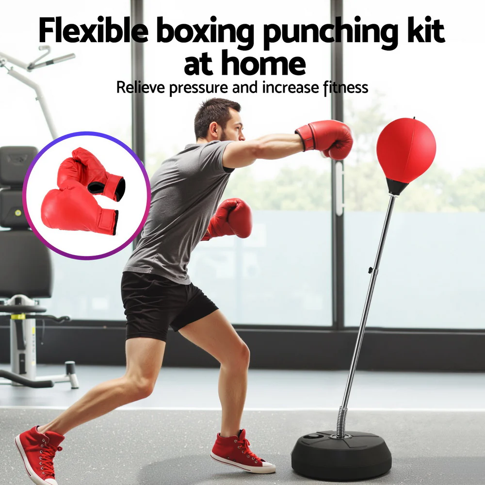 Everfit Adult Punching Bag Stand 150cm Adjustable Freestanding with Gloves and Pump - Image 5
