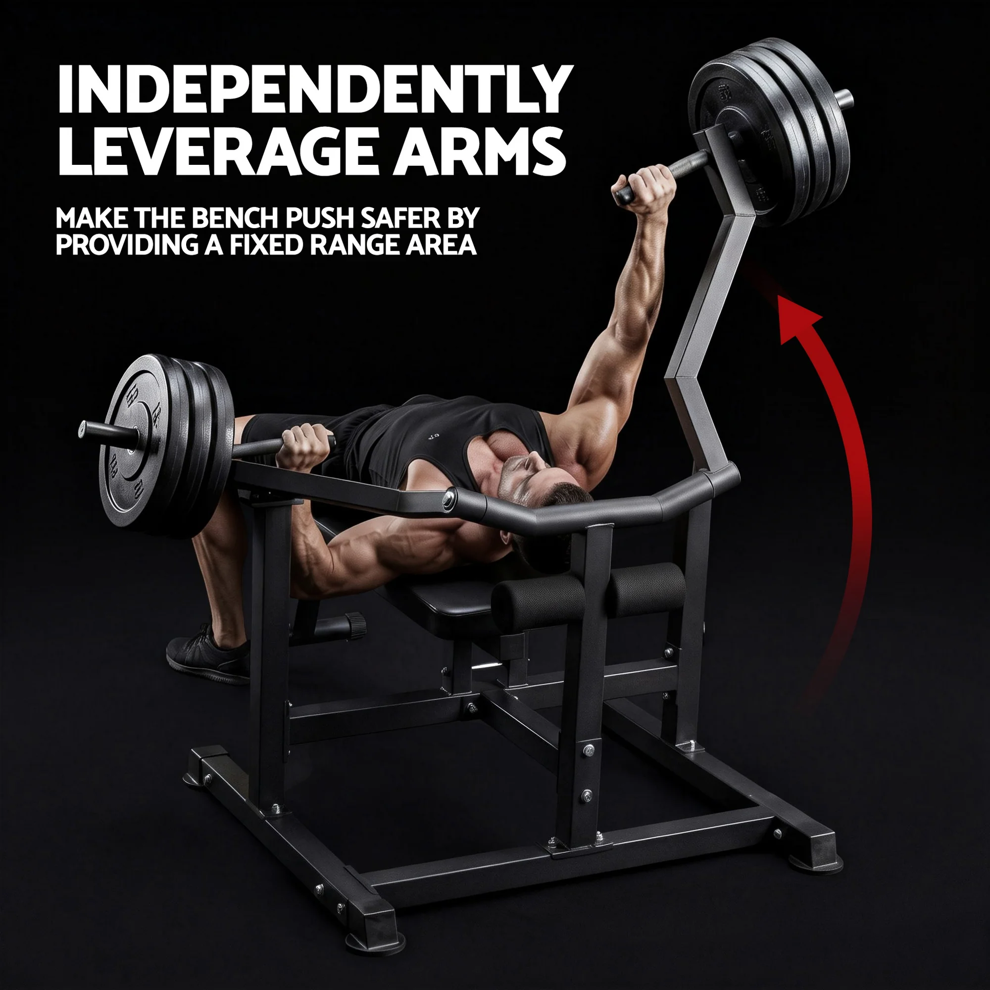 Everfit Chest Press Machine Home Gym Equipment Folding Workout Bench with Independent Arms Black - Image 7