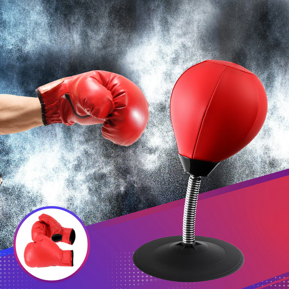 Everfit Desktop Punching Boxing Bag Stand Set with Pump Swivel Speed Balls - Image 2