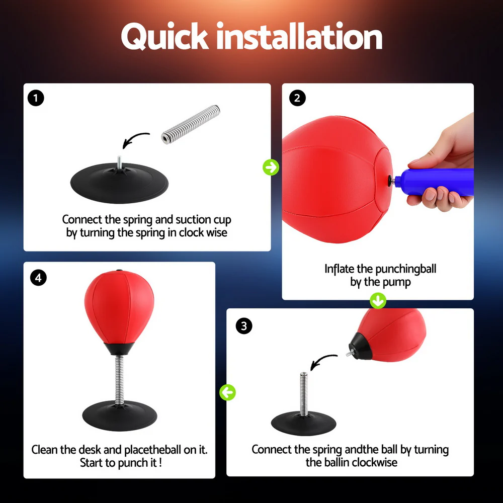 Everfit Desktop Punching Boxing Bag Stand Set with Pump Swivel Speed Balls - Image 7