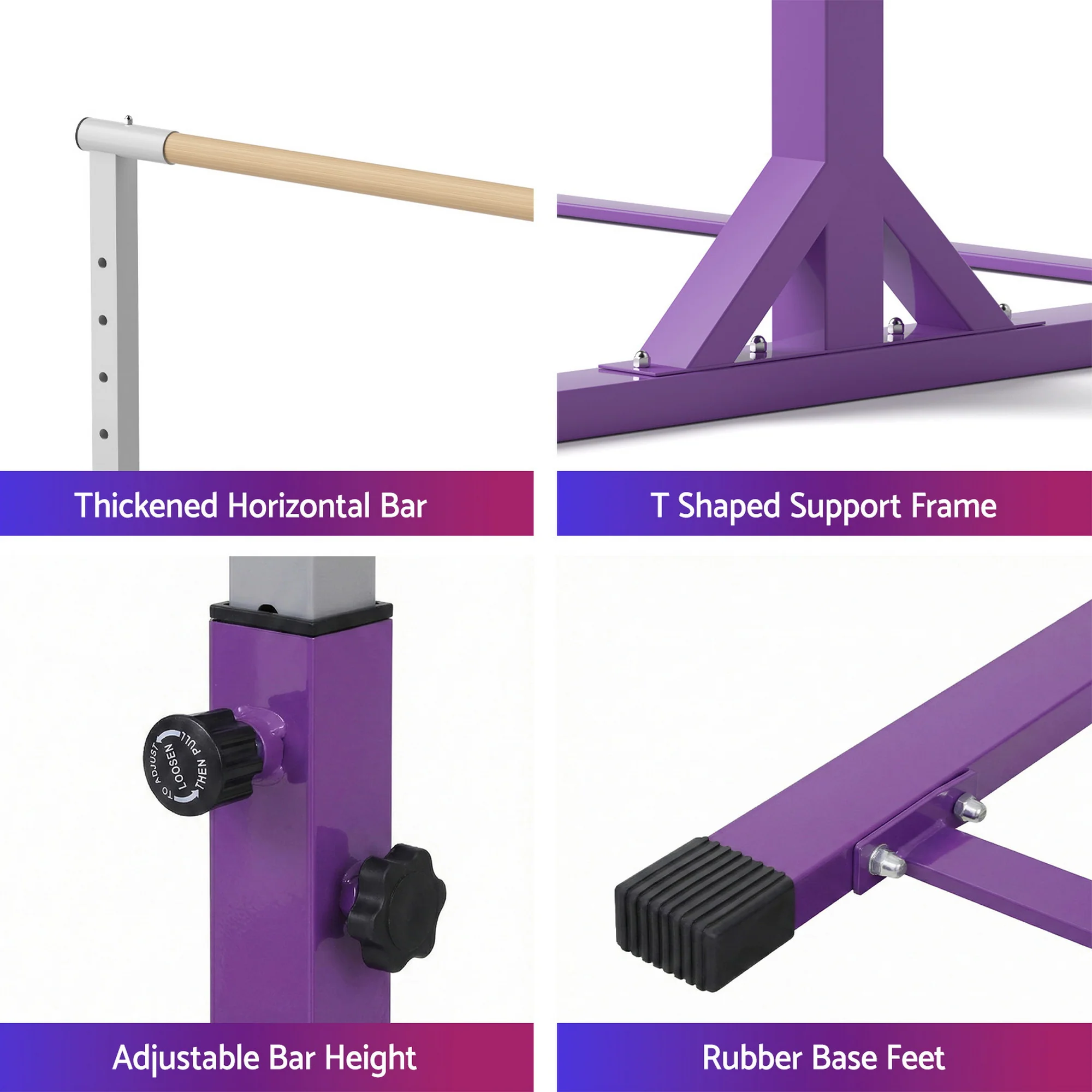 Everfit Kids Gymnastics Bar Pull Up Station Monkey Bar Adjustable Indoor Garden - Image 5