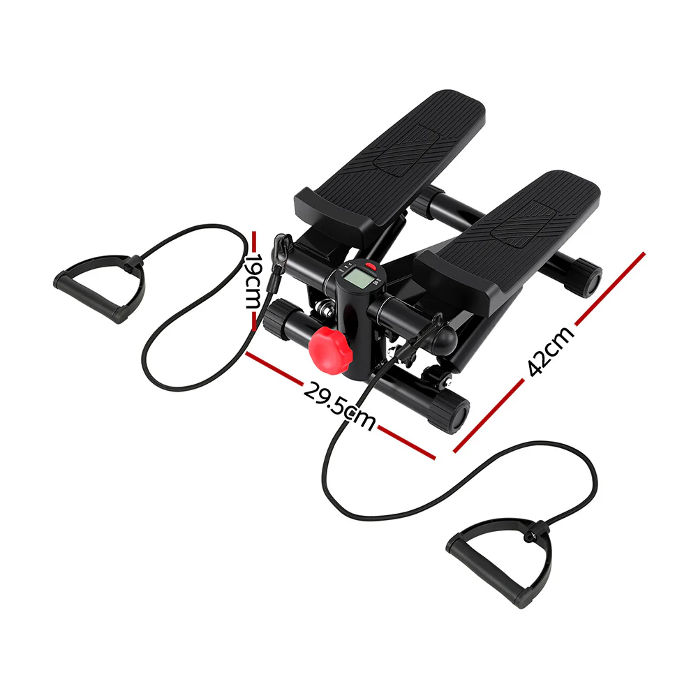 Everfit Mini Stepper with Resistance Rope Aerobic for Exercise Compact Home Workout (Black) - Image 2