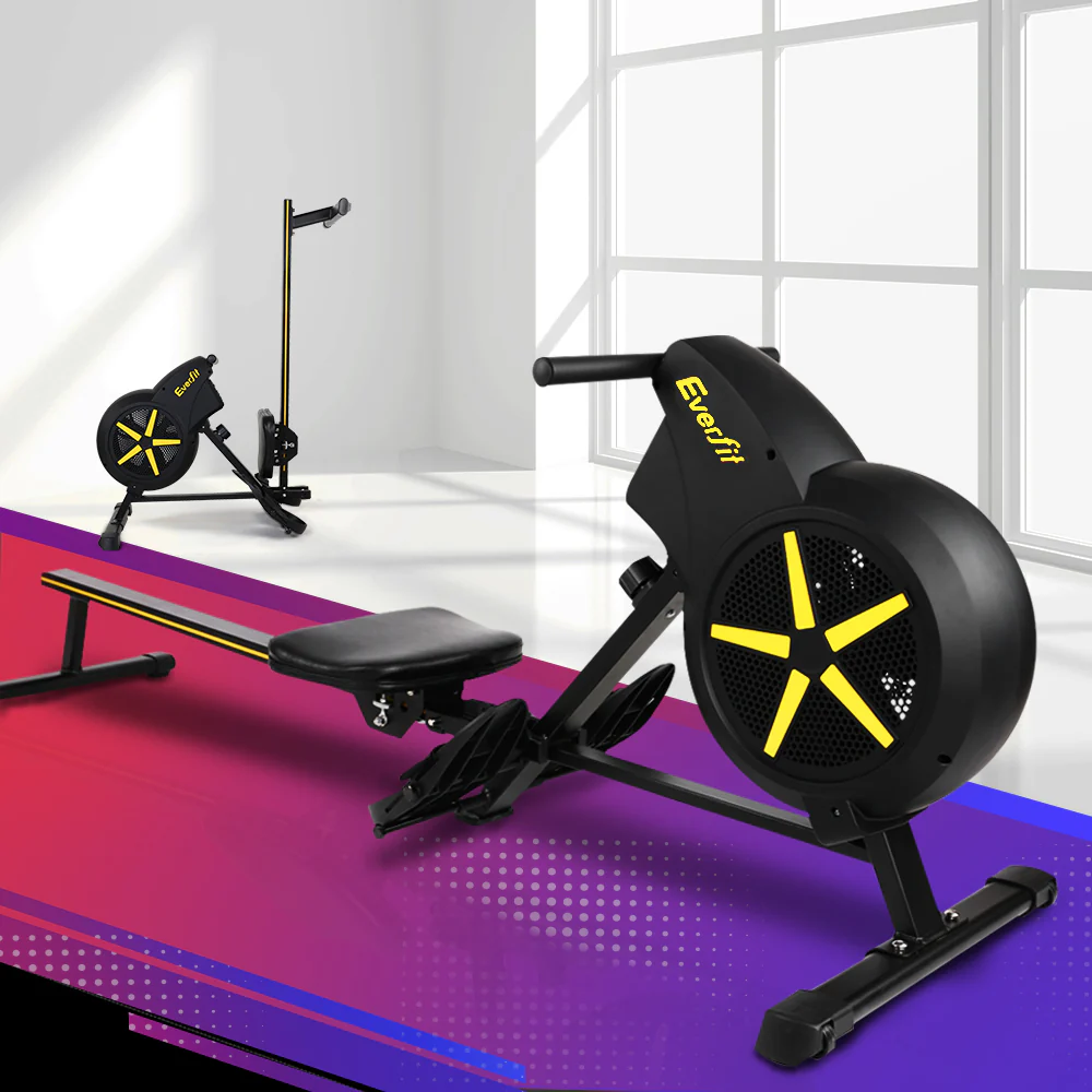 Everfit Rowing Machine Air Rower Exercise Fitness Gym Home Cardio - Image 2