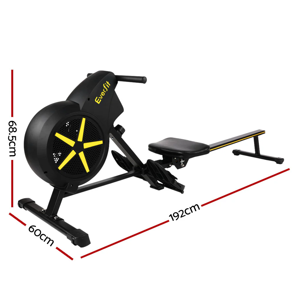 Everfit Rowing Machine Air Rower Exercise Fitness Gym Home Cardio - Image 3
