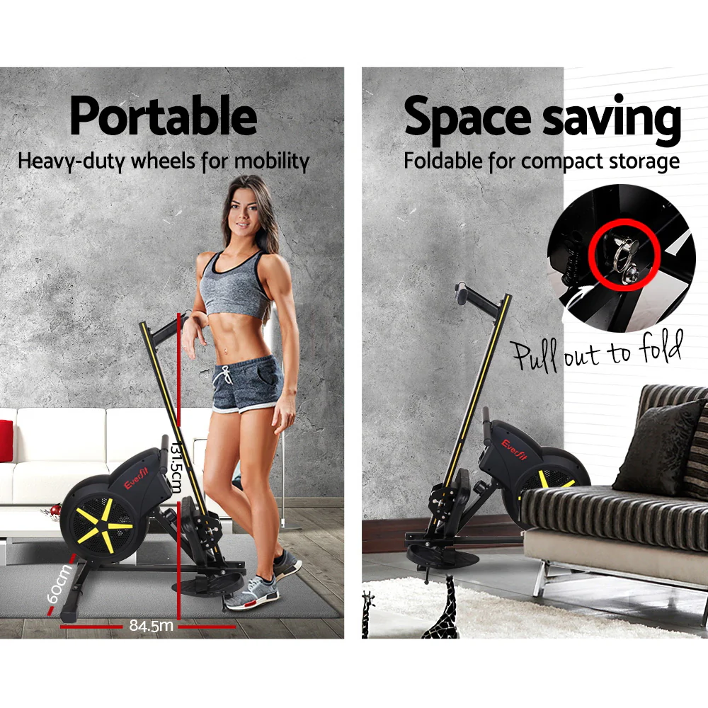Everfit Rowing Machine Air Rower Exercise Fitness Gym Home Cardio - Image 8
