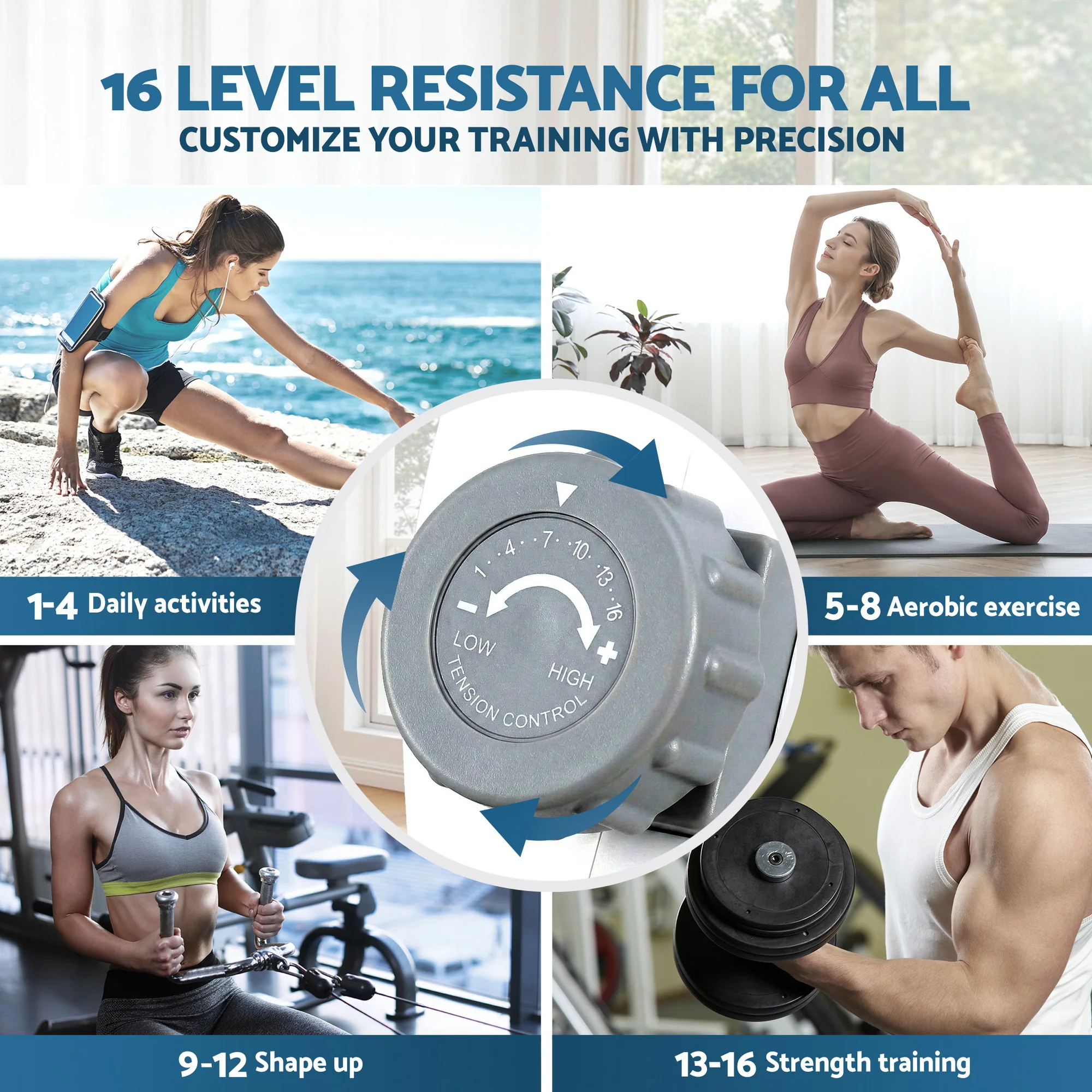 Everfit Rowing Machine for Home Magnetic Rowing Machine App Compatible Quiet Exercise Equipment White - Image 8
