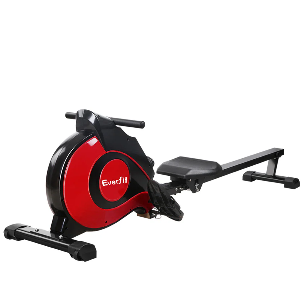 Everfit Rowing Machine Rower Magnetic Resistance Exercise Gym Home Cardio Red - Image 4