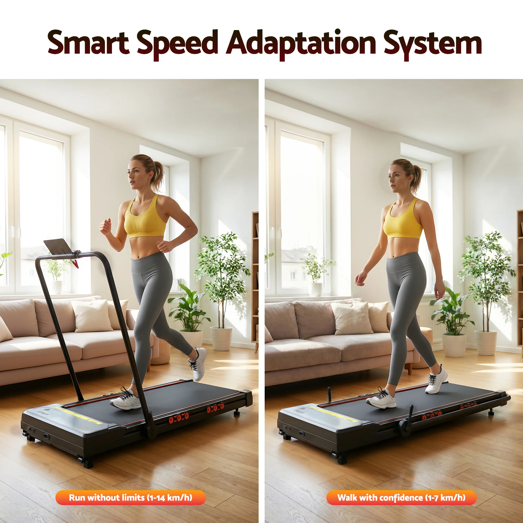 Everfit Treadmill Electric Walking Pad Auto Incline Foldable for Home Gym Black - Image 7