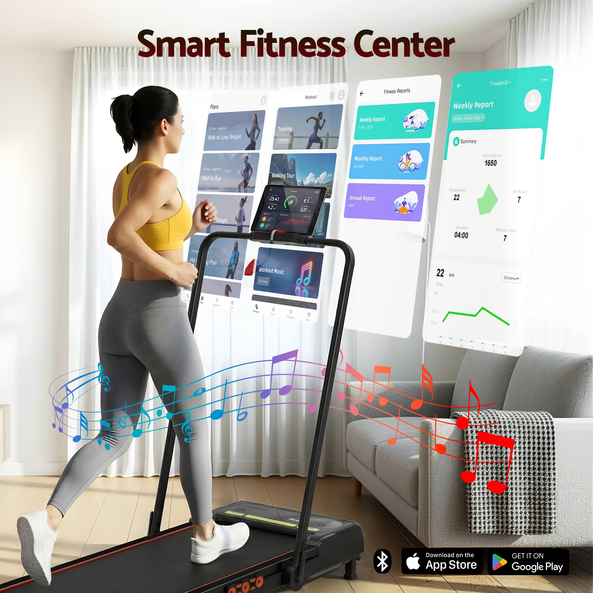 Everfit Treadmill Electric Walking Pad Auto Incline Foldable for Home Gym Black - Image 9