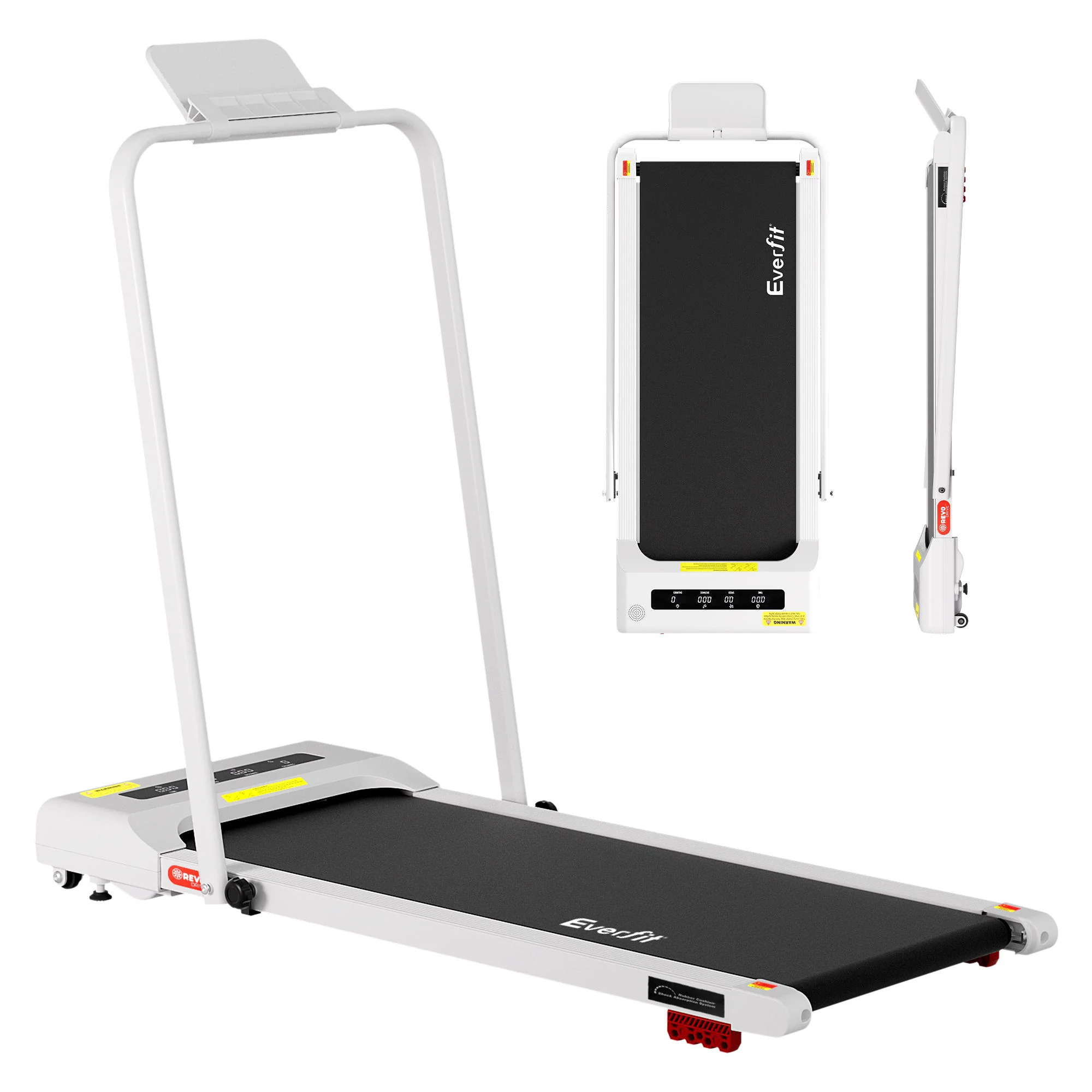 Everfit Treadmill Electric Walking Pad Incline Under Desk 380mm (White) - Image 4