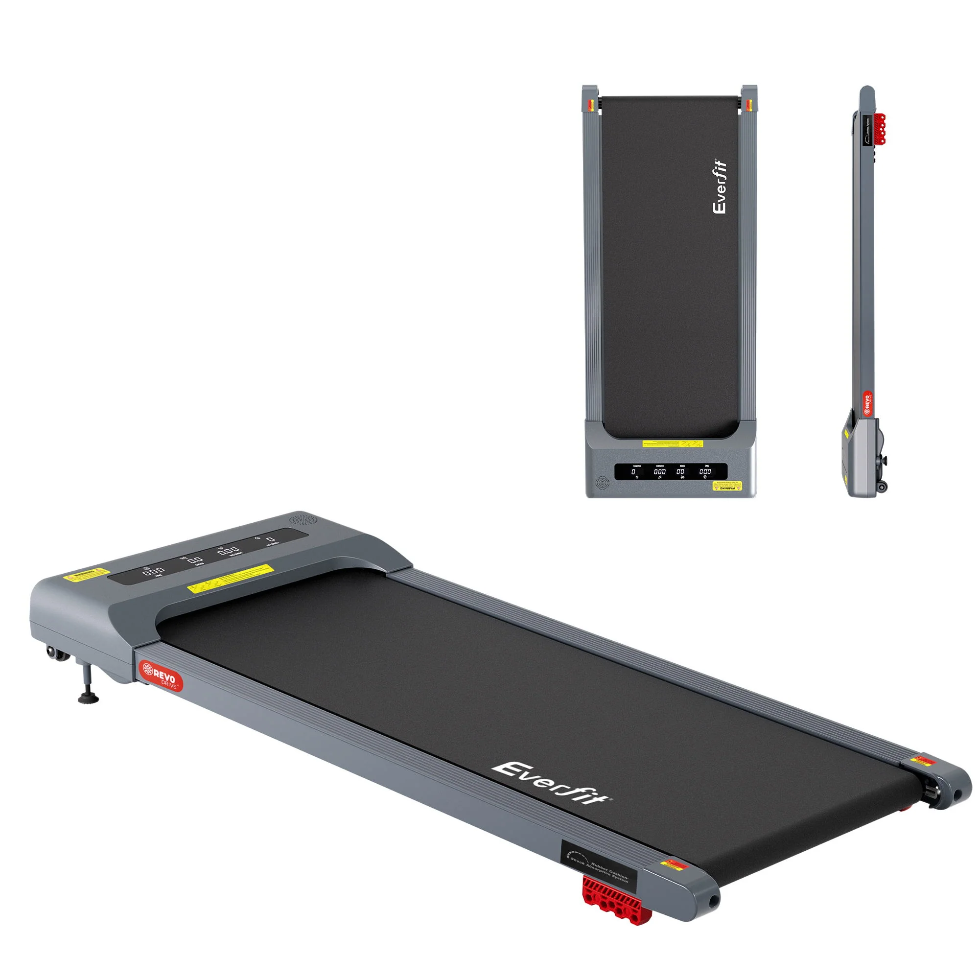 Everfit Treadmill Electric Walking Pad Incline Under Desk Home Gym 380mm (Grey) - Image 4