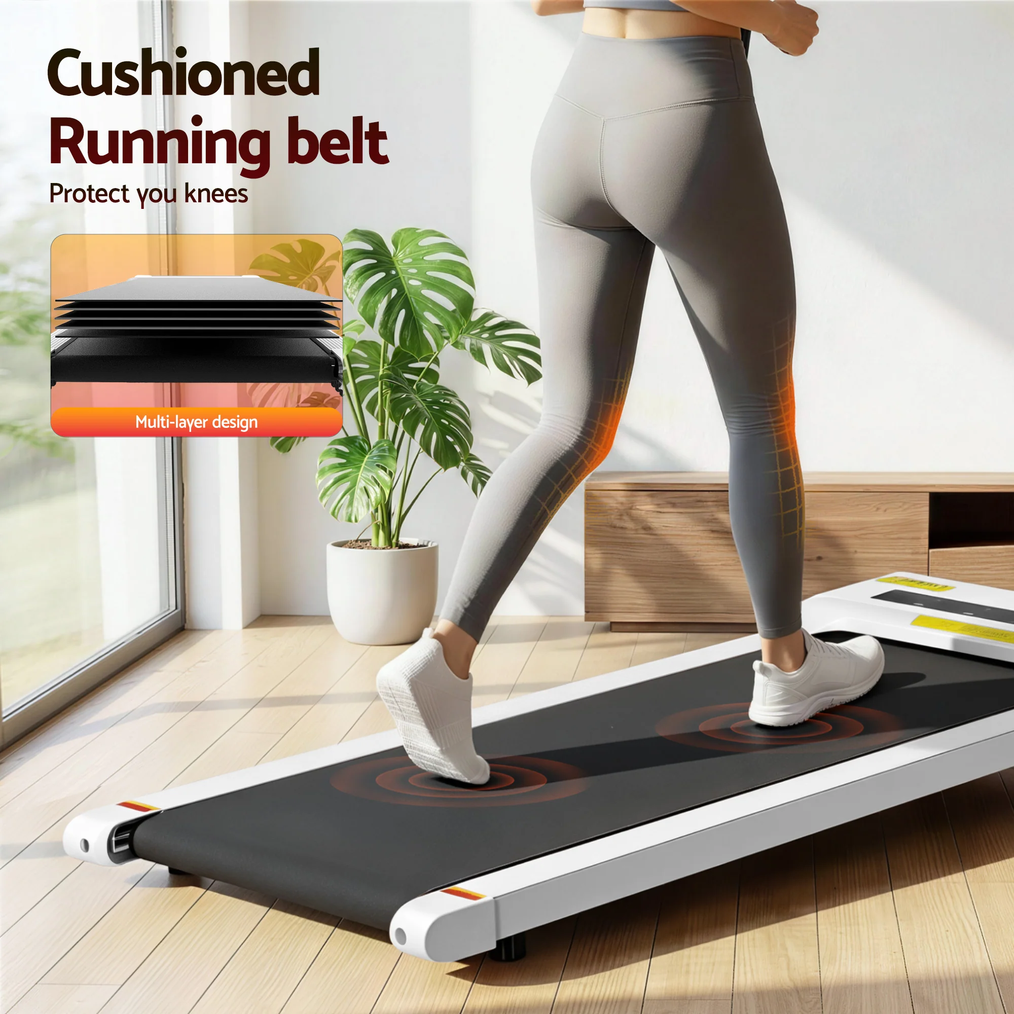 Everfit Treadmill Electric Walking Pad Under Desk Home Gym Fitness 360mm (White) - Image 8