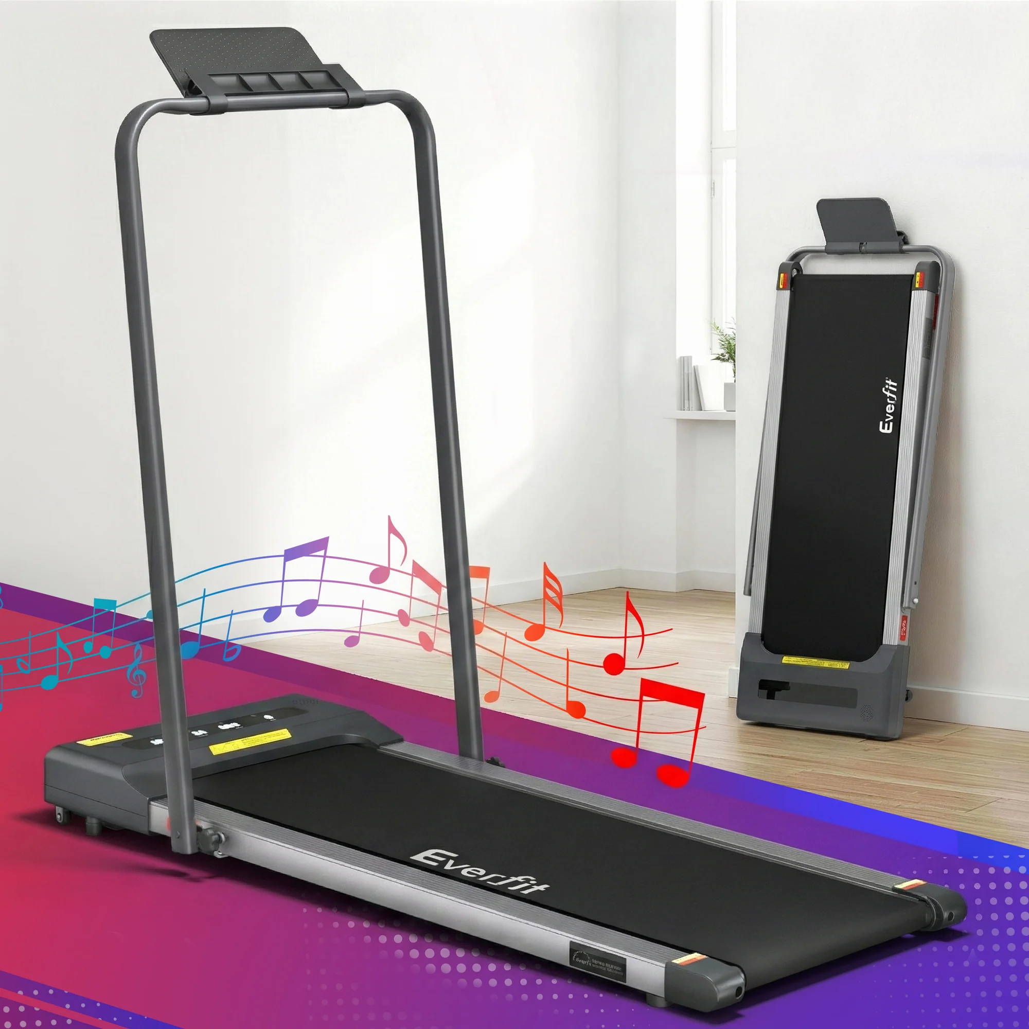 Everfit Treadmill Electric Walking Pad Under Desk Home Gym Fitness 380mm (Grey) - Image 2