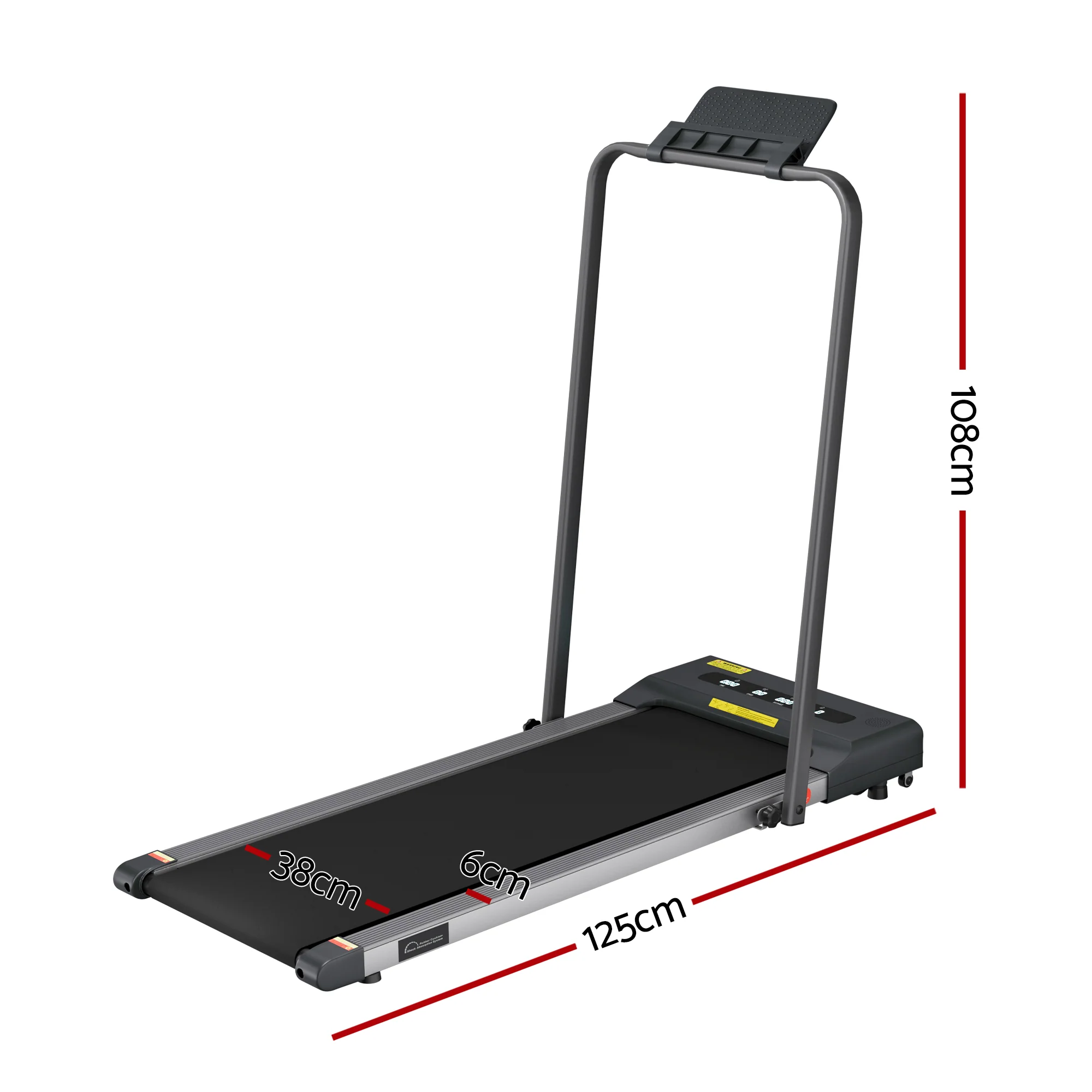 Everfit Treadmill Electric Walking Pad Under Desk Home Gym Fitness 380mm (Grey) - Image 4