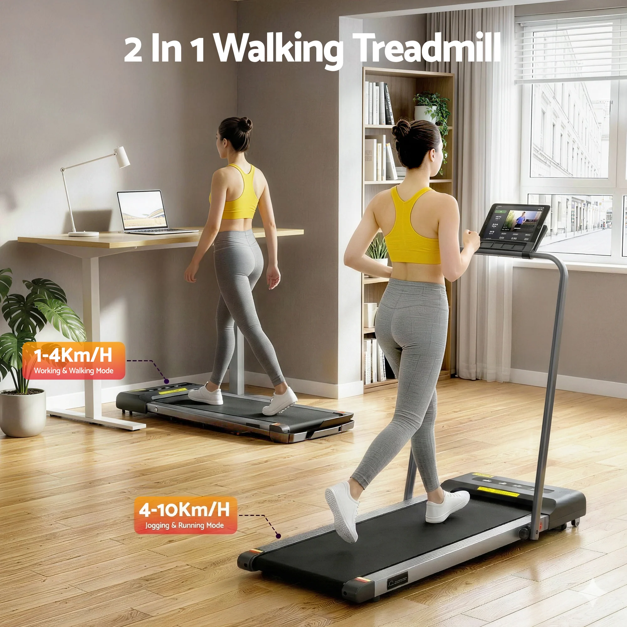 Everfit Treadmill Electric Walking Pad Under Desk Home Gym Fitness 380mm (Grey) - Image 5