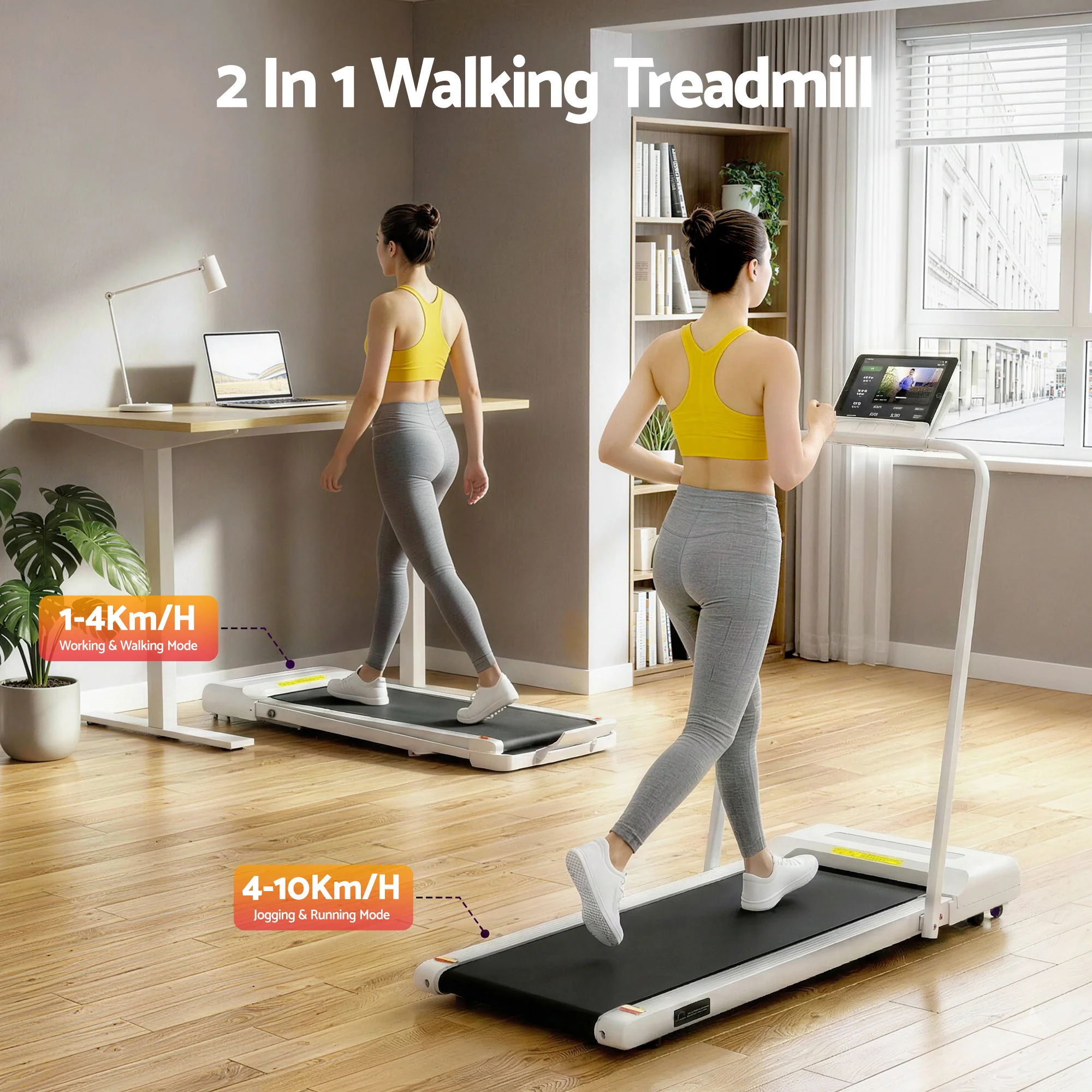 Everfit Treadmill Electric Walking Pad Under Desk Home Gym Fitness 380mm (White) - Image 5