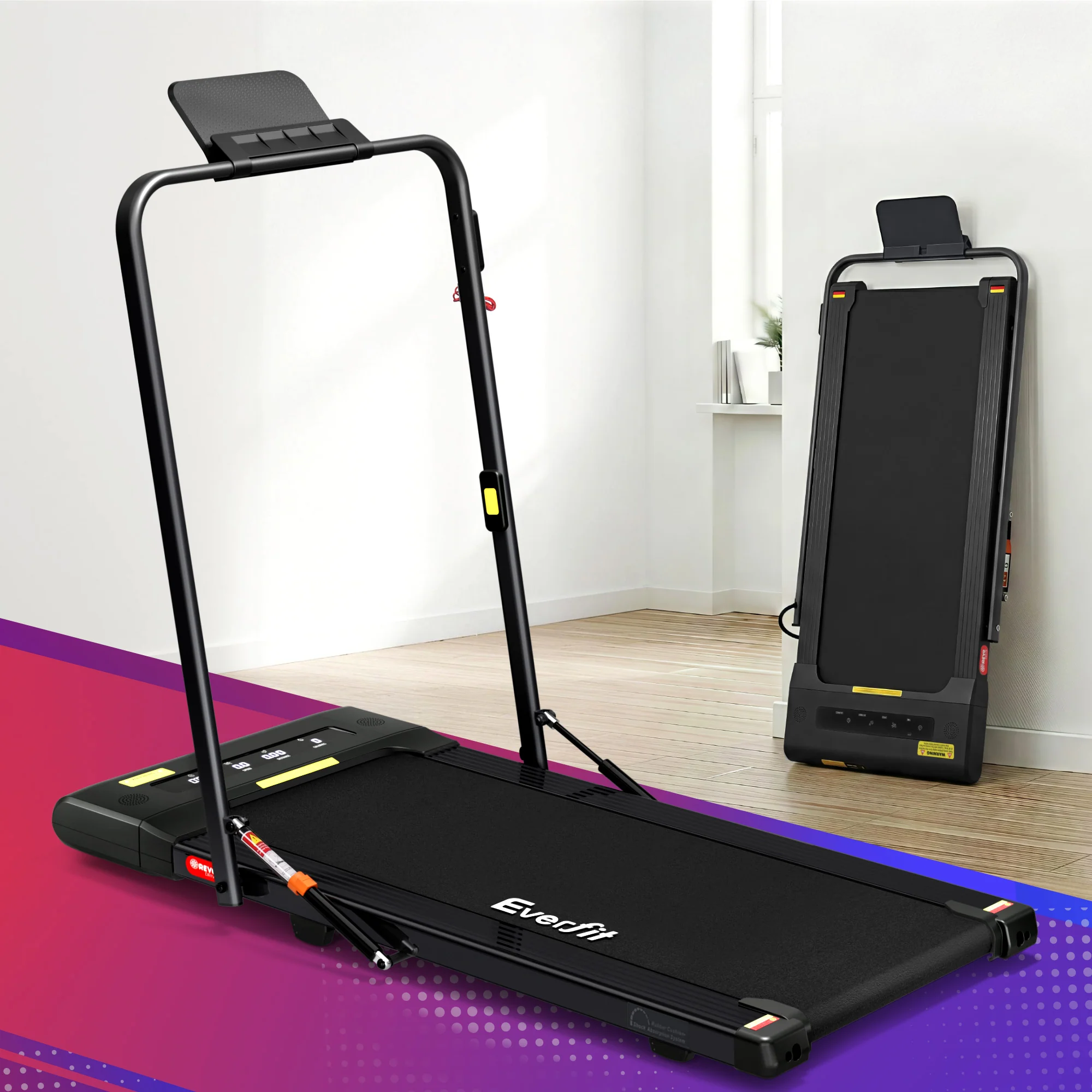 Everfit Treadmill Electric Walking Pad Under Desk Home Gym Fitness 400mm (Black) - Image 2