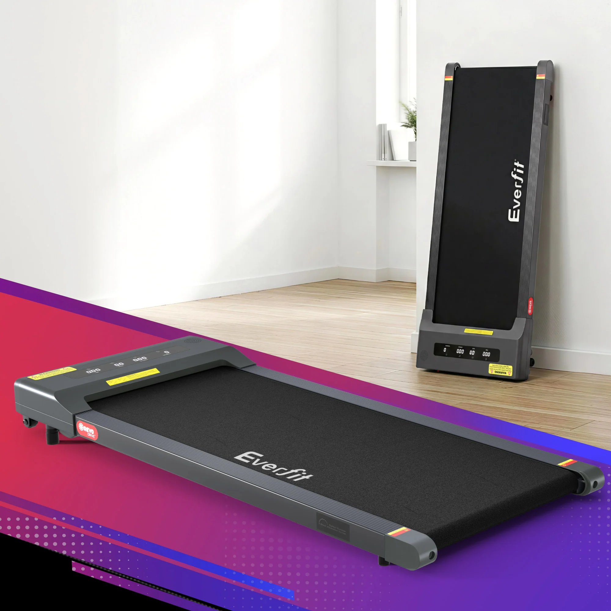 Everfit Treadmill Electric Walking Pad Under Desk Home Gym Fitness 400mm (Grey) - Image 2