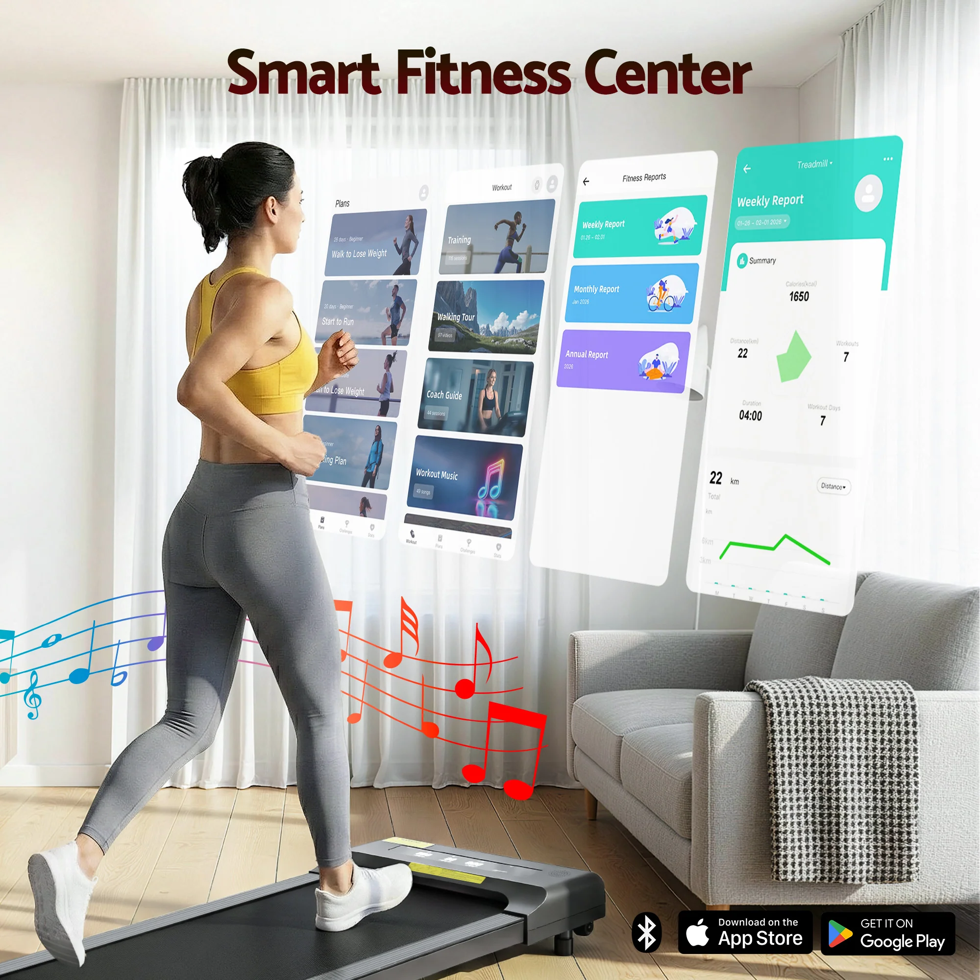 Everfit Treadmill Electric Walking Pad Under Desk Home Gym Fitness 400mm (Grey) - Image 5