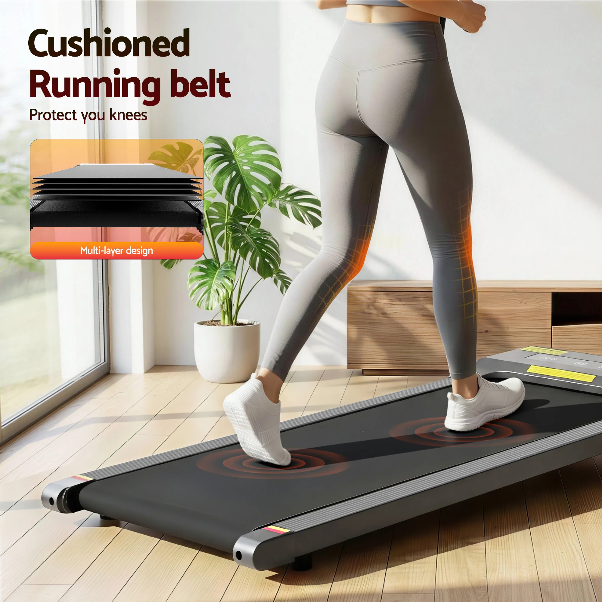 Everfit Treadmill Electric Walking Pad Under Desk Home Gym Fitness 400mm (Grey) - Image 9