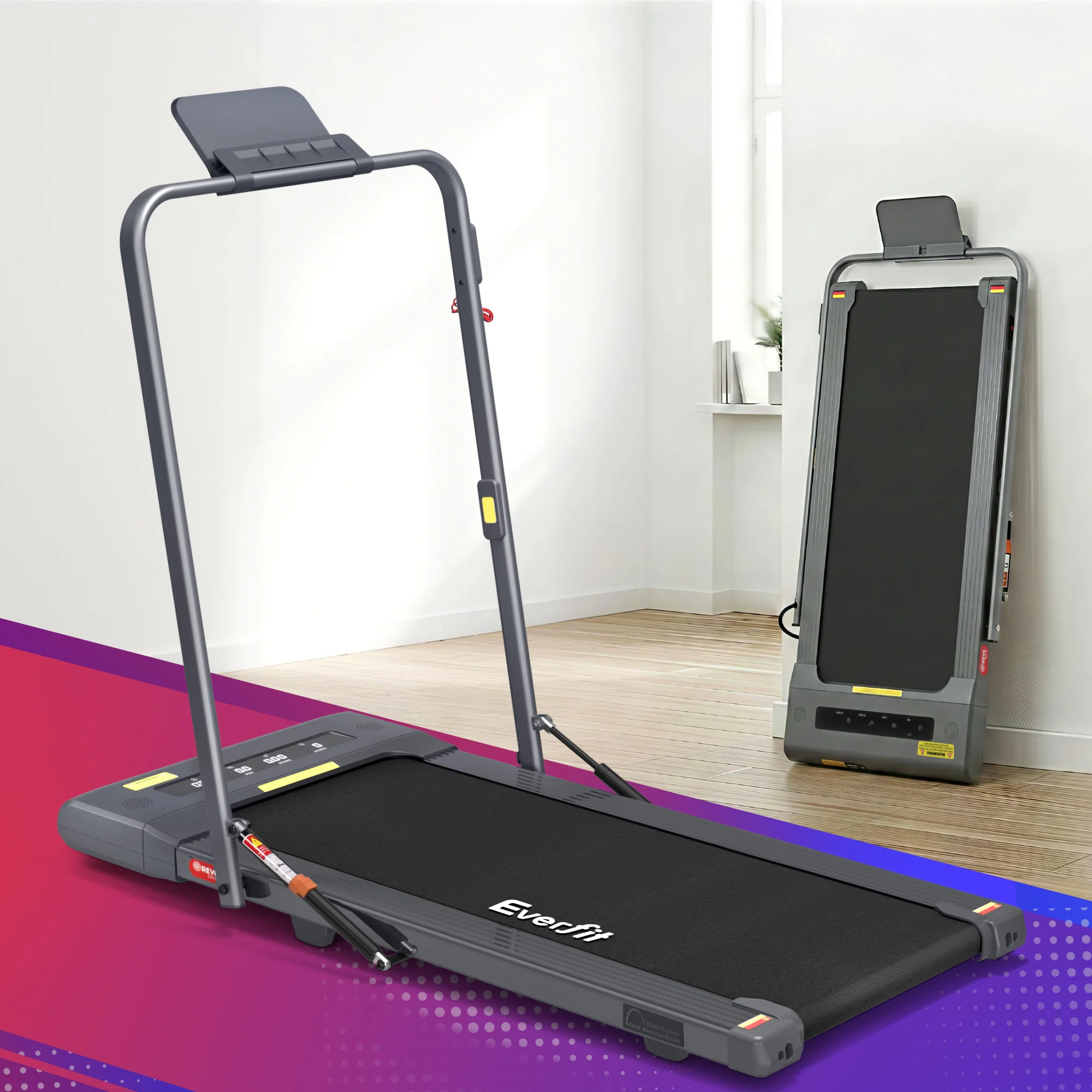 Everfit Treadmill Electric Walking Pad Under Desk Home Gym Fitness 400mm (Grey) - Image 2