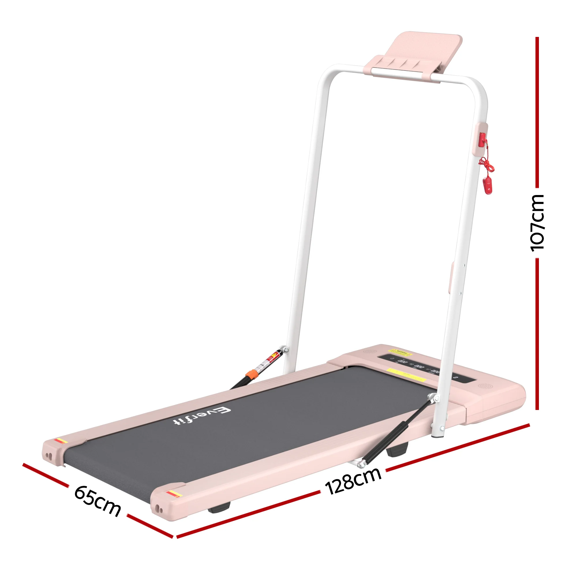 Everfit Treadmill Electric Walking Pad Under Desk Home Gym Fitness 400mm (Pink) - Image 3