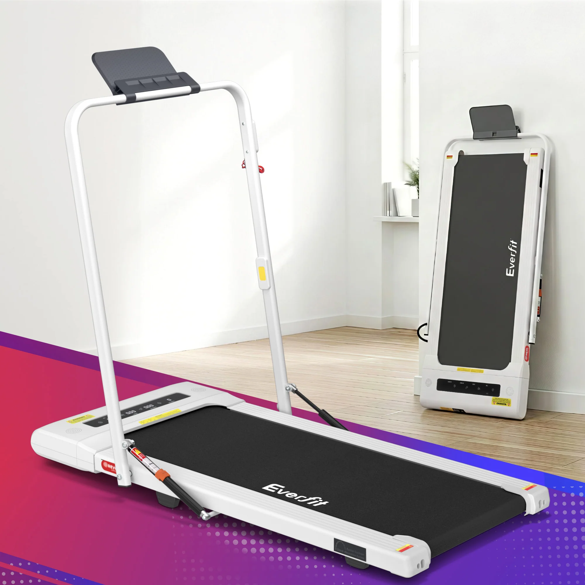 Everfit Treadmill Electric Walking Pad Under Desk Home Gym Fitness 400mm (White) - Image 2
